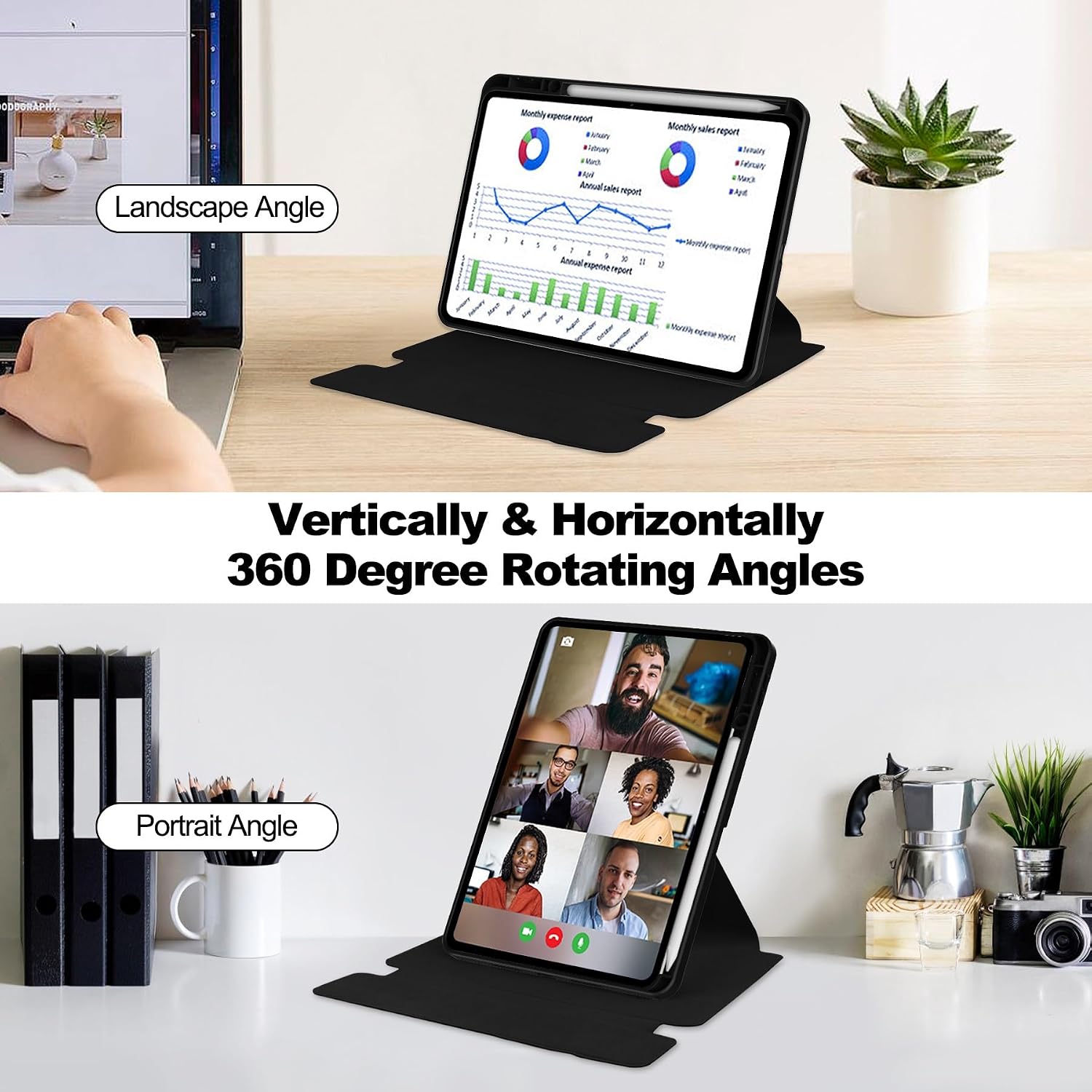 for Xiaomi Mi Pad 7/7 Pro Case 11.2 Inch 2024 Detachable Wireless Keyboard S Pen Holde, 360 Degree Swivel Stand Folio Flip Smart Tablet Cover Auto Sleep/Wake Tablet Case Prot(Black)