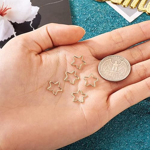 Vista 74 de FASHEWELRY Anillos de acero inoxidable 70cs con eslabones de corazón, 4 tamaños, de metal con forma de corazón, bisel abierto, conectores