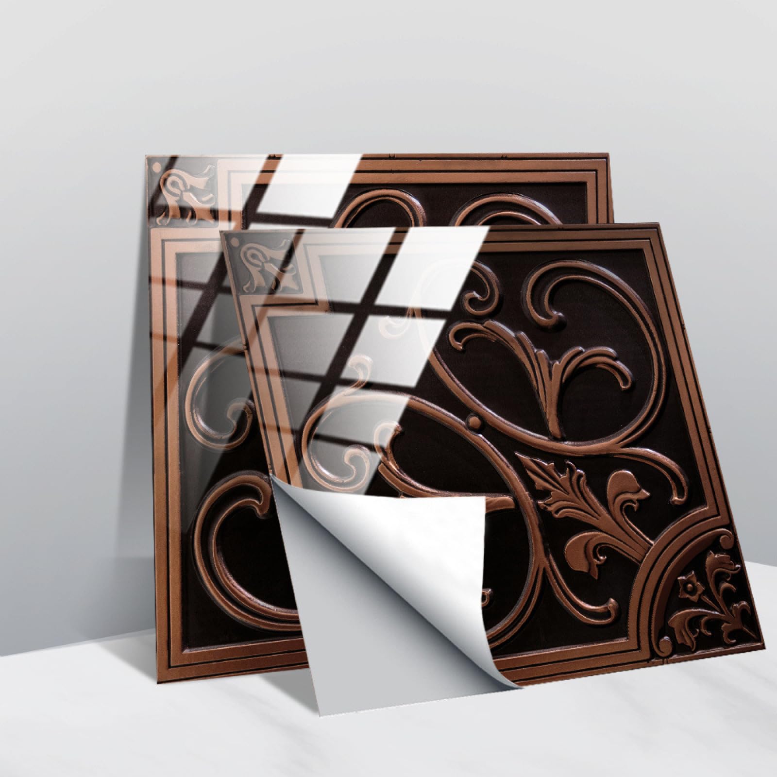 Piastrelle Adesive Cucina Modello Colorato Bronzo Pavimento pvc Adesivo Mobili Decorazioni Piastrelle Adesive Bagno Impermeabile Resistenza all'olio Mattonelle Adesive
