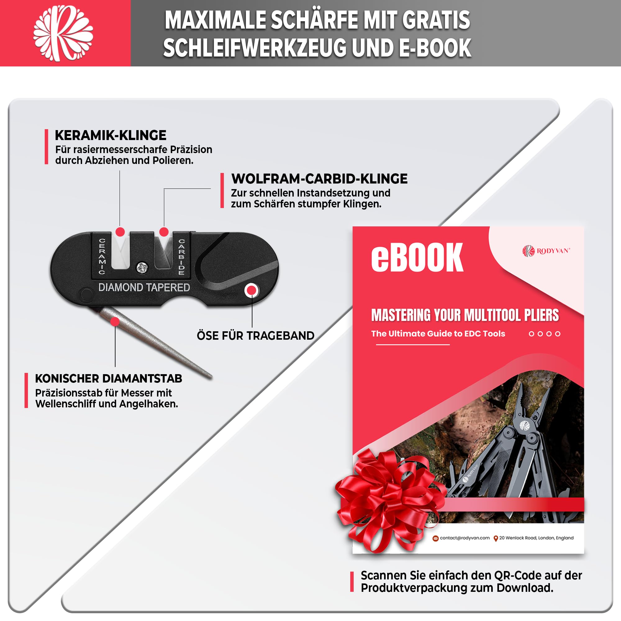 Multitools, 19-in-1 Edelstahl Multifunktions Zange mit Schärfer, Schraubendreher-Set, Flaschenöffner, Zubehör für Camping und Überleben. Geschenk für Männer und Väter. DIY Werkzeug-Kit für