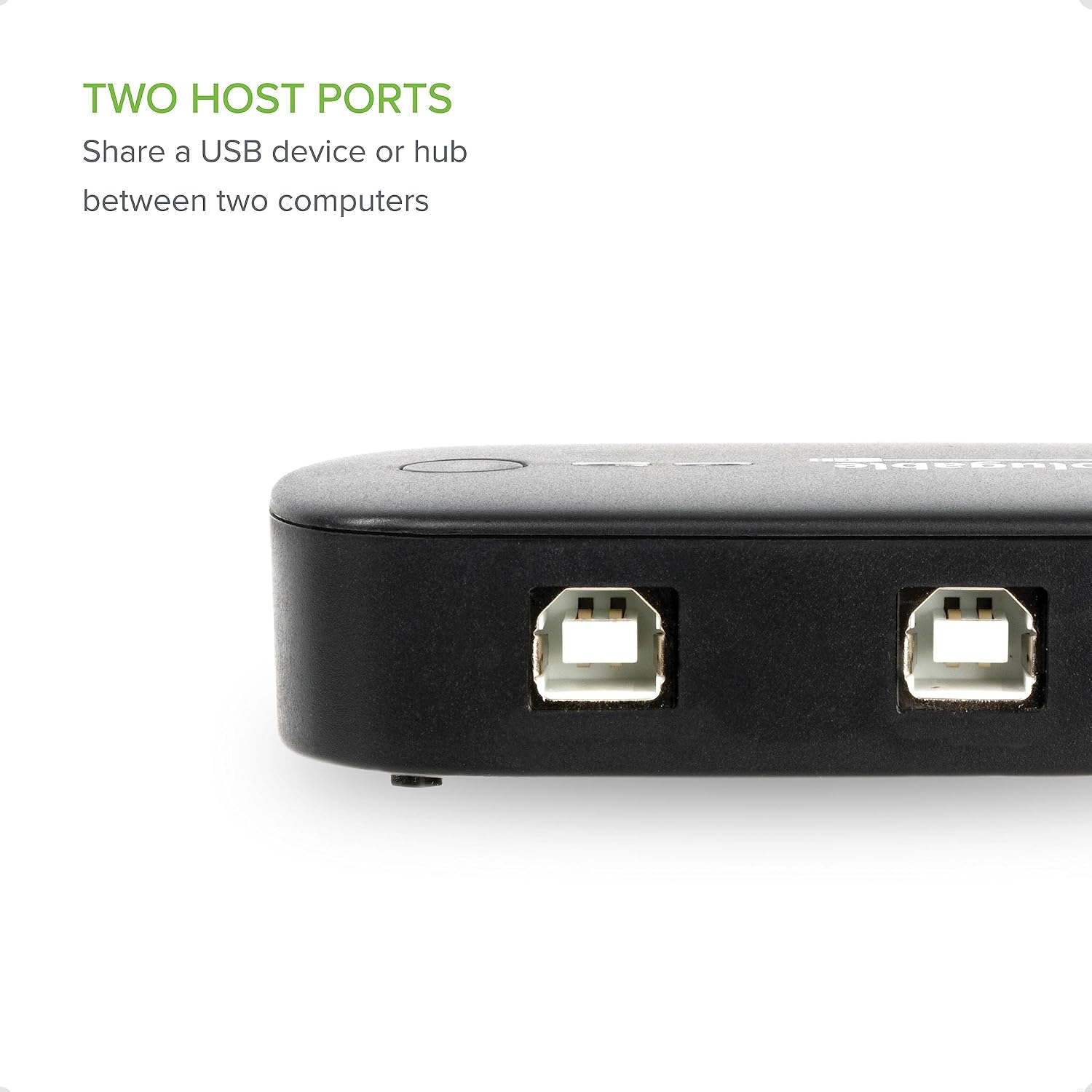 Plugable USB 2.0 Switch for One-Button USB Device Port Sharing Between Two Computers (A/B Switch)