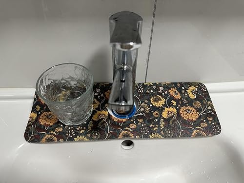 Miniatura 9 de Protector contra salpicaduras para grifo de fregadero de cocina, tapete absorbente de grifo, alfombrilla de silicona para atrapar agua para