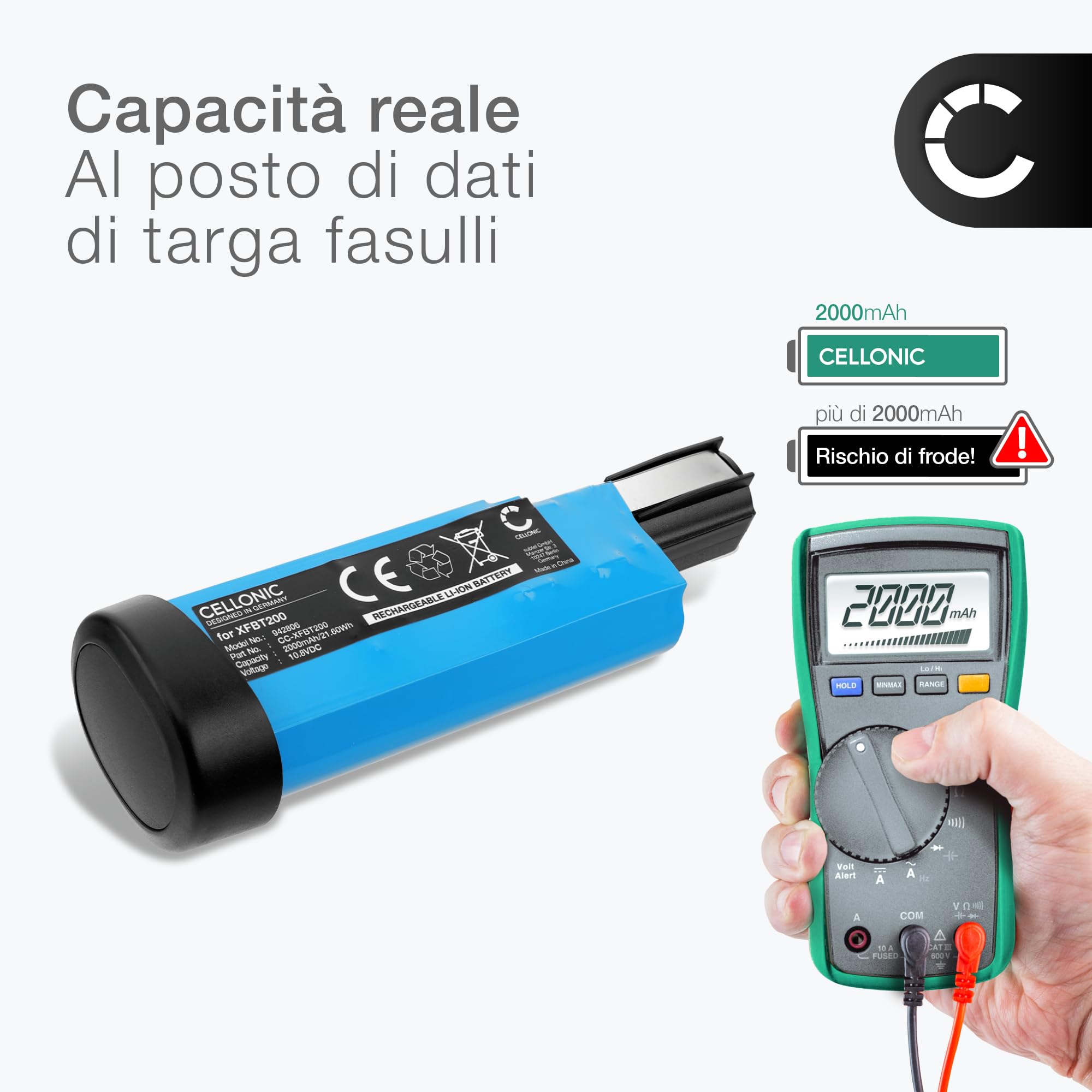 CELLONIC Batteria compatibile con Shark WV200UK, WV200, UV200CCO, XFBT200