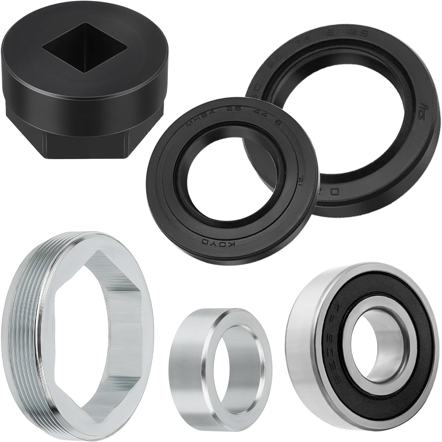 Steering Stem Bearing Seal Holder Nut & Tool Kit for Yamaha Banshee Grizzly Raptor Big Bear Warrior Wolverine YFZ450 Kodiak Bruin Timberwolf 350 400 450 550 600 660 700