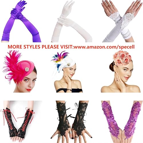 Miniatura 4 de Elbow gloves women Long Opera Party 1920s Satin Gloves Stretchy Adult Size Elbow Length