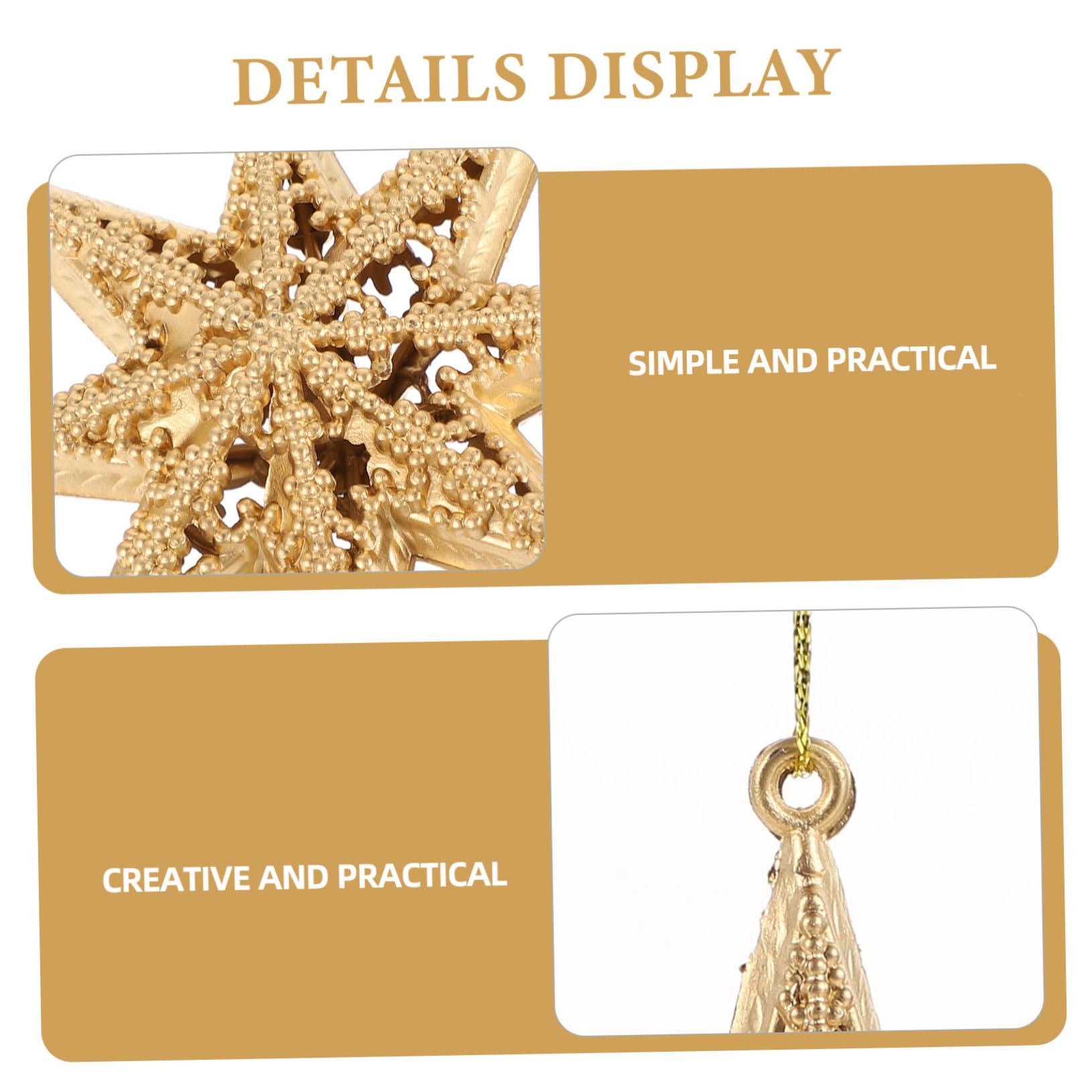 Alipis 5 Sätze Goldener Sternanhänger Ornamente Sternverzierungen Goldener Stern Weihnachtsschmuck Glitzersterne Baumspitze Weihnachtsstern Glitzersterne Stern Plastik Golden 6 Stücke * 5