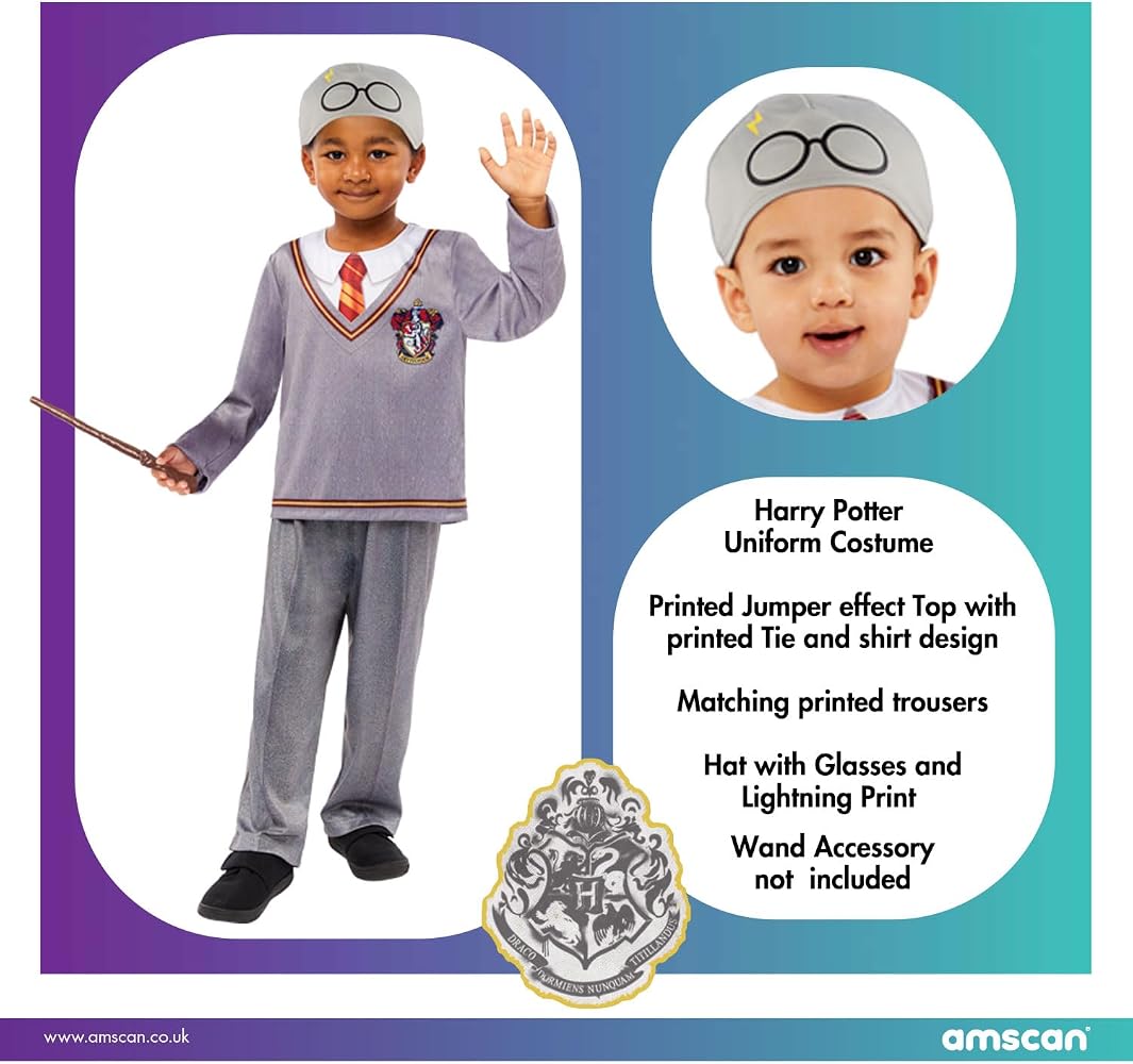 Costume Harry Potter Serpeverde Per Bambini | Vestaglia Con Licenza Ufficiale + Bacchetta Magica