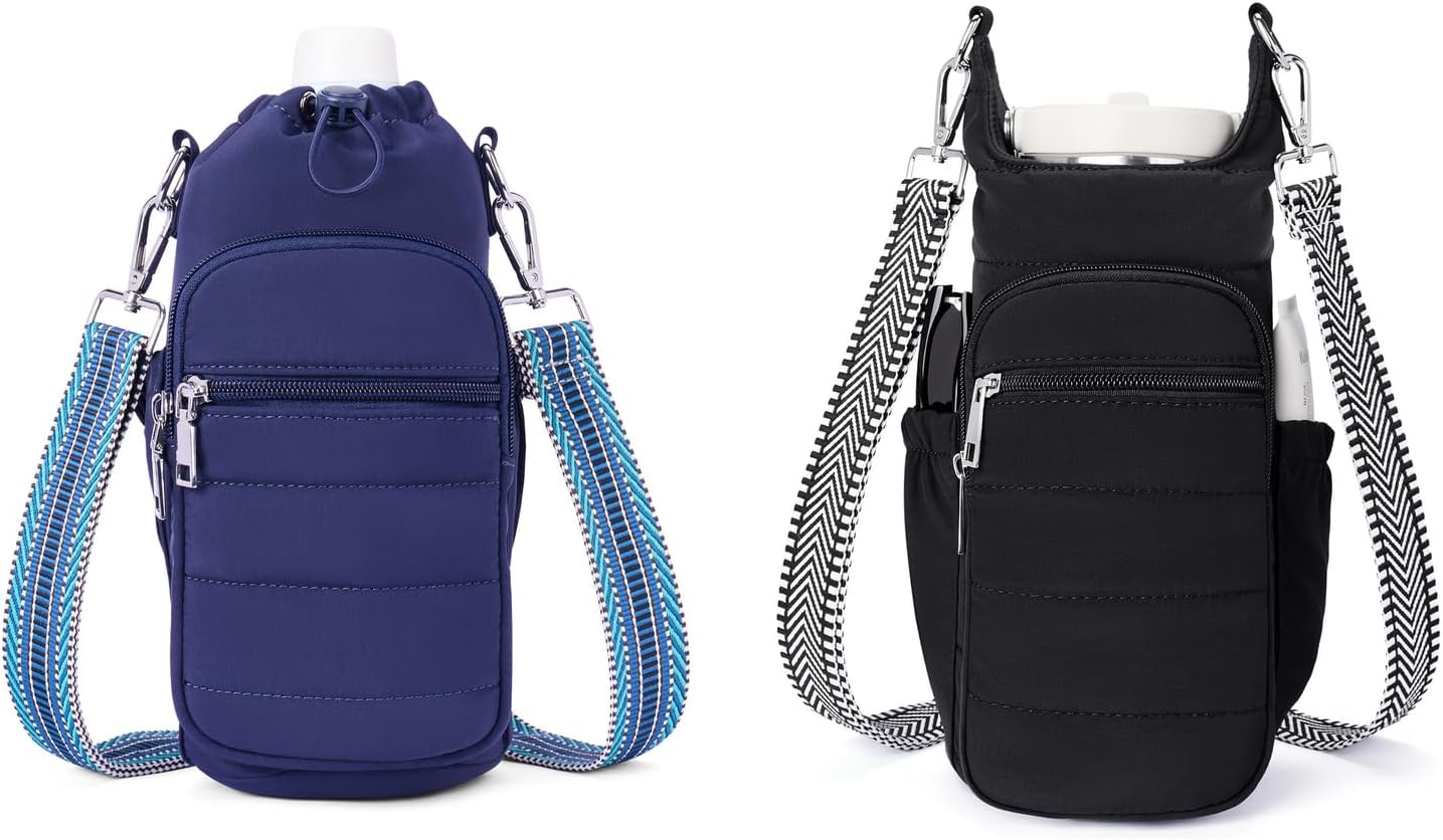Water Bottle Bag 40 oz Crossbody Bag Insulated Carrier Purse Holder for