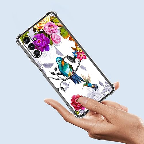 Miniatura 3 de Funda para Galaxy A25 5G, estilo colibrí en flores, protección contra caídas, a prueba de golpes, carcasa protectora de cuerpo completo resistente a