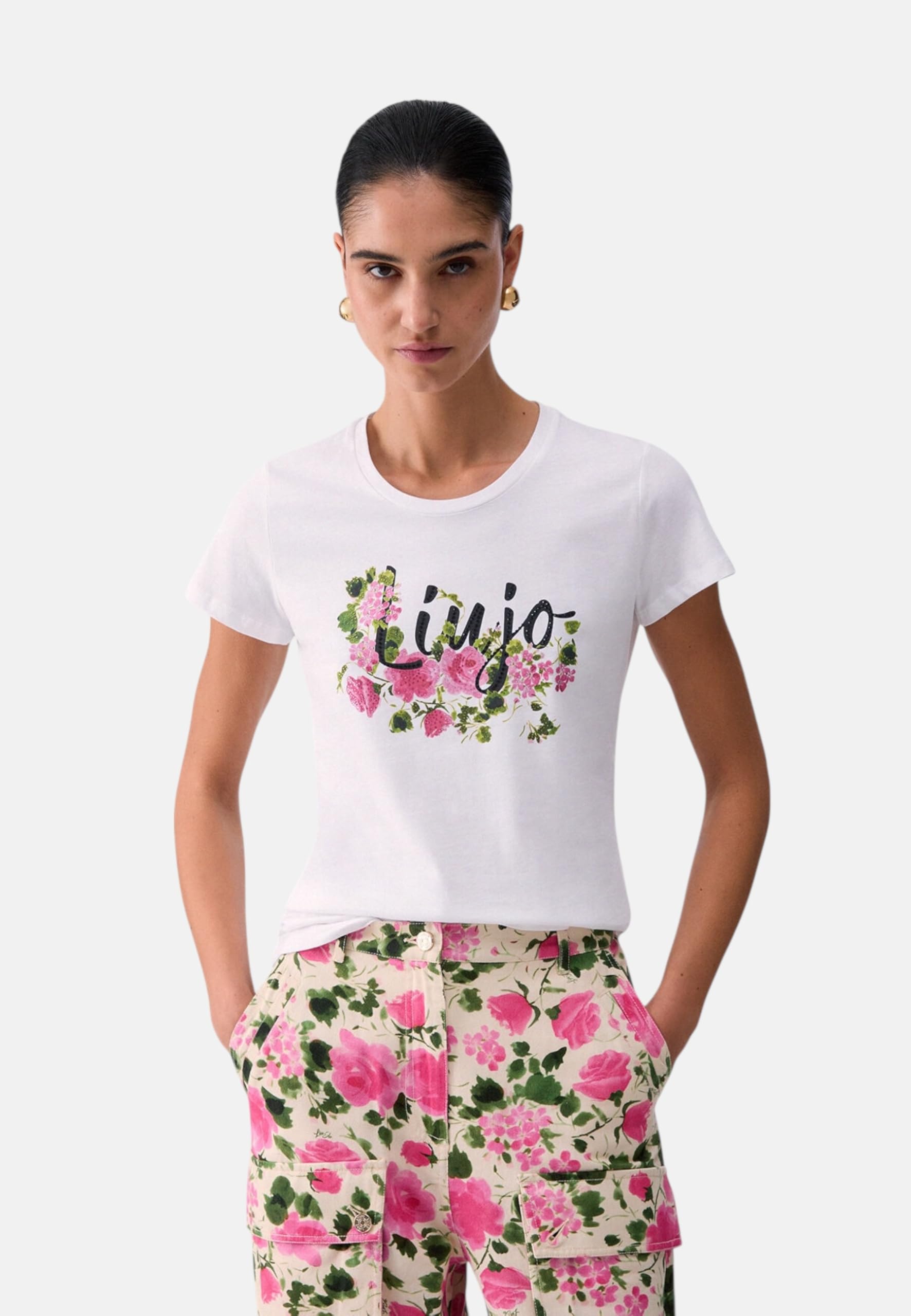 Liu Jo Donna T-Shirt Manica Corta WA6493JS923 Cotone Bianco S
