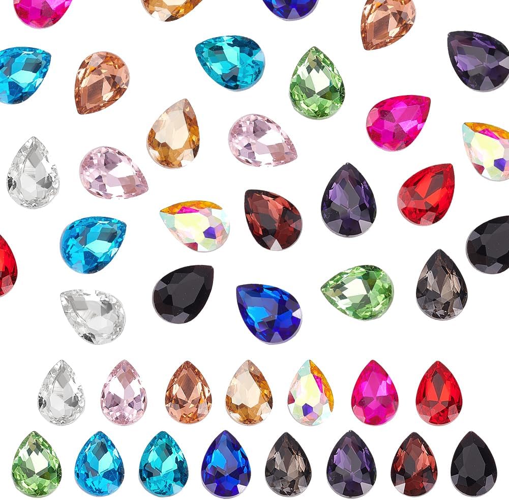 Amazon.com: PATIKIL Acrylic Teardrop Gems, 50 Pcs 14x10mm Flat Back ...
