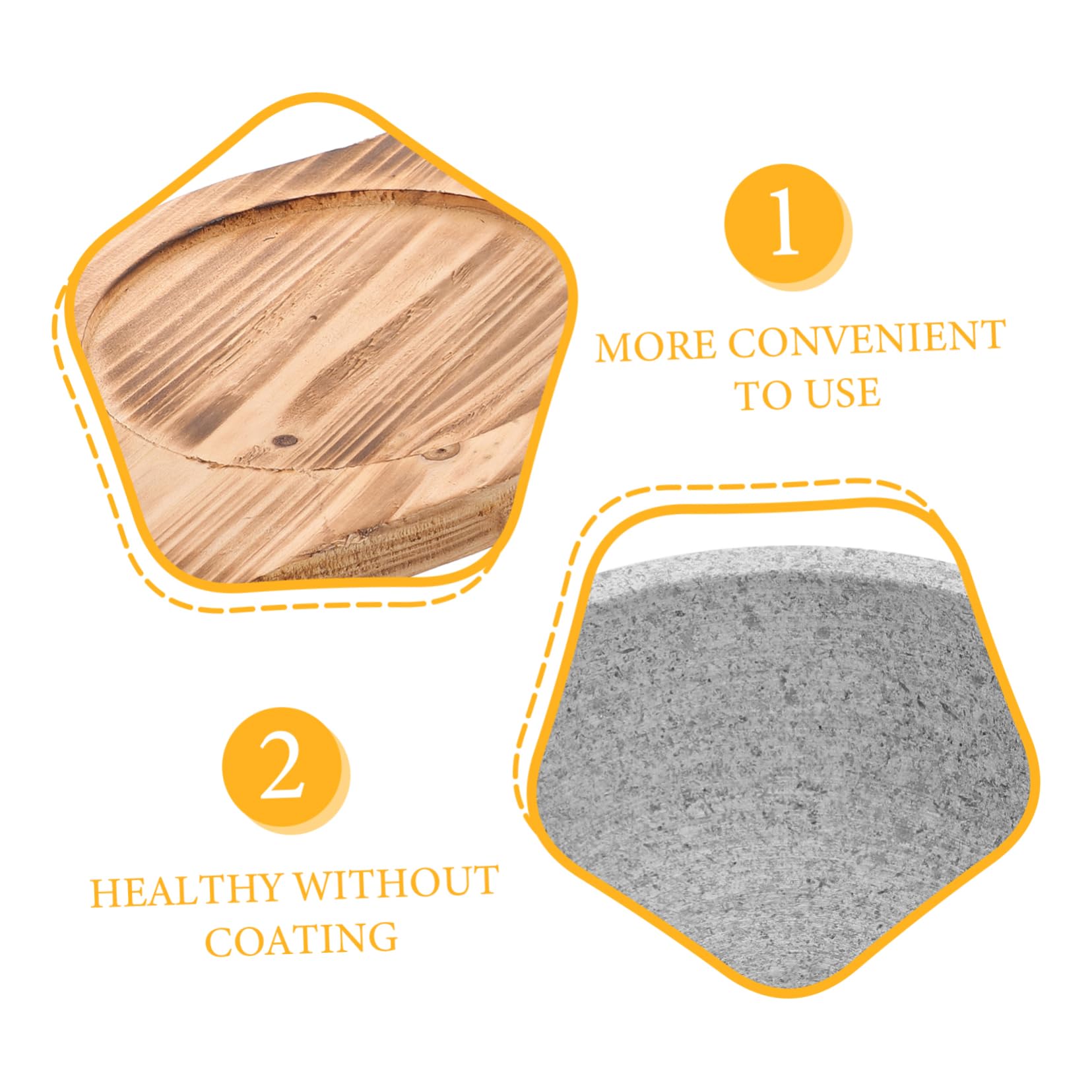 PRETYZOOM Bol Coréen en Pierre Naturelle 7,70 po – Chaleur Retenue Efficacement pour Bibimbap & Soupes Coréennes – avec Plateau en Bois Carbonisé pour Cuisine Traditionnelle & Restaurants