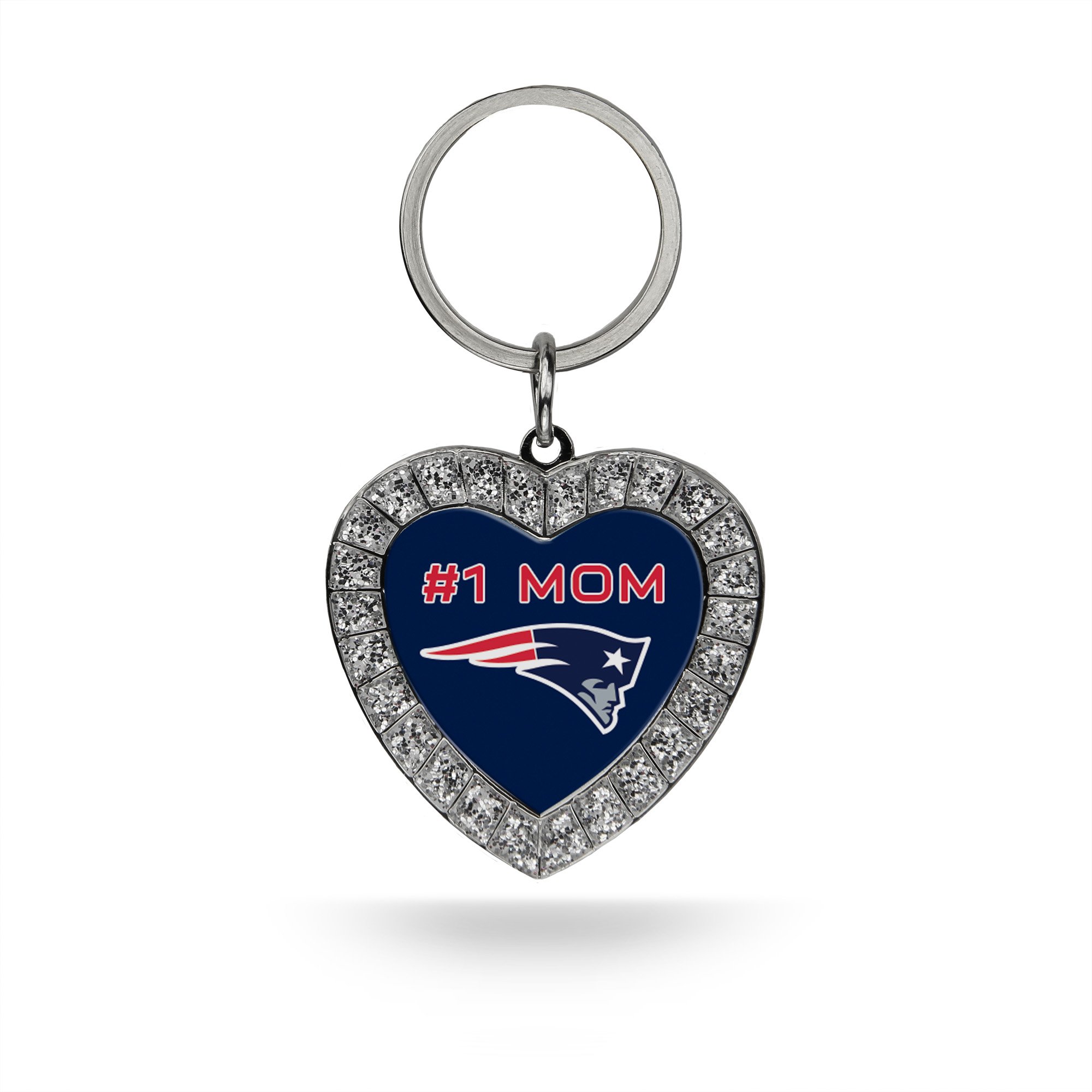 Rico Industries NFL Football Rhinestone Heart Keychain - Great Accessory