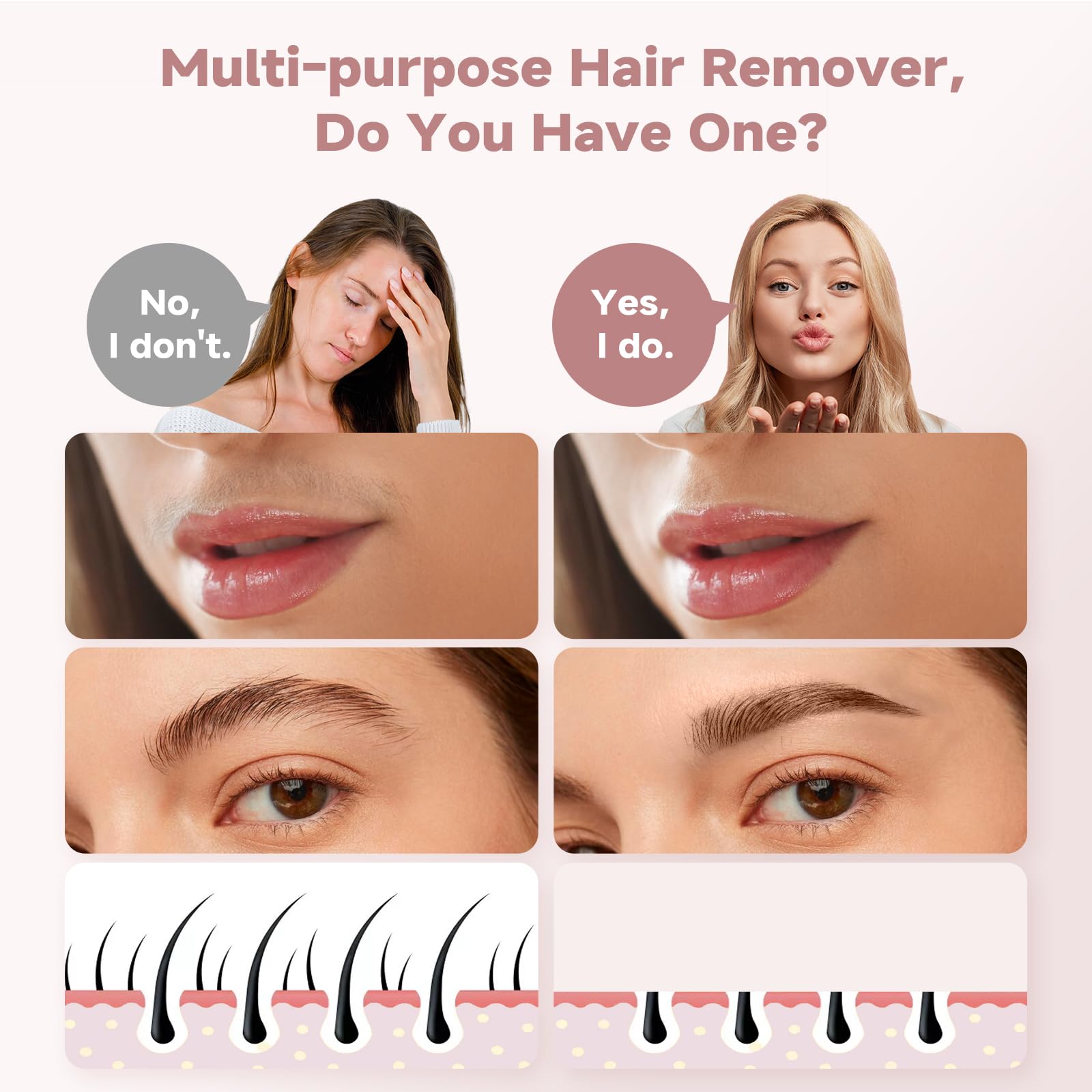 Gurelax Facial Hair Remover for Women 2-in-1 Hair Removal Device, (Luxury) Face Hair Remover for Women Chin Face - Image 4