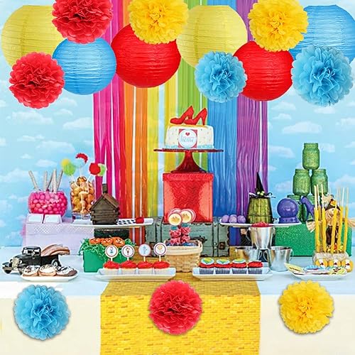 Miniatura 41 de Decoraciones de fiesta de oro rosa, linternas de papel y pompones de flores para fiesta de cumpleaños, baby showers, compromiso, decoración