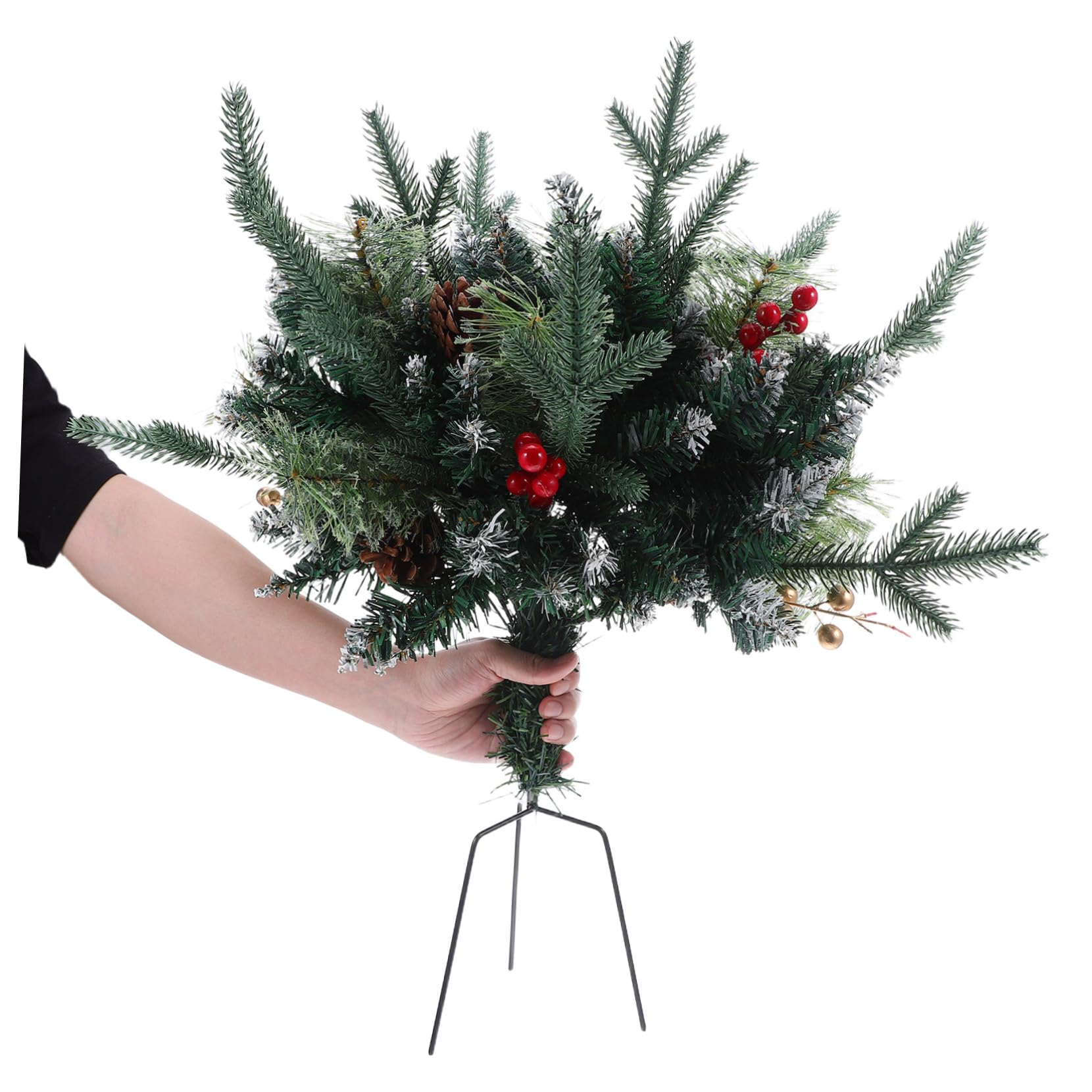 Cabilock Decorazioni Natale Esterne con Pigne Riempitivo per Urne e Fioriere Rami di Pino Finti Picchetti Natalizi per Giardino Decorazione Albero Natale Resistenti Intemperie