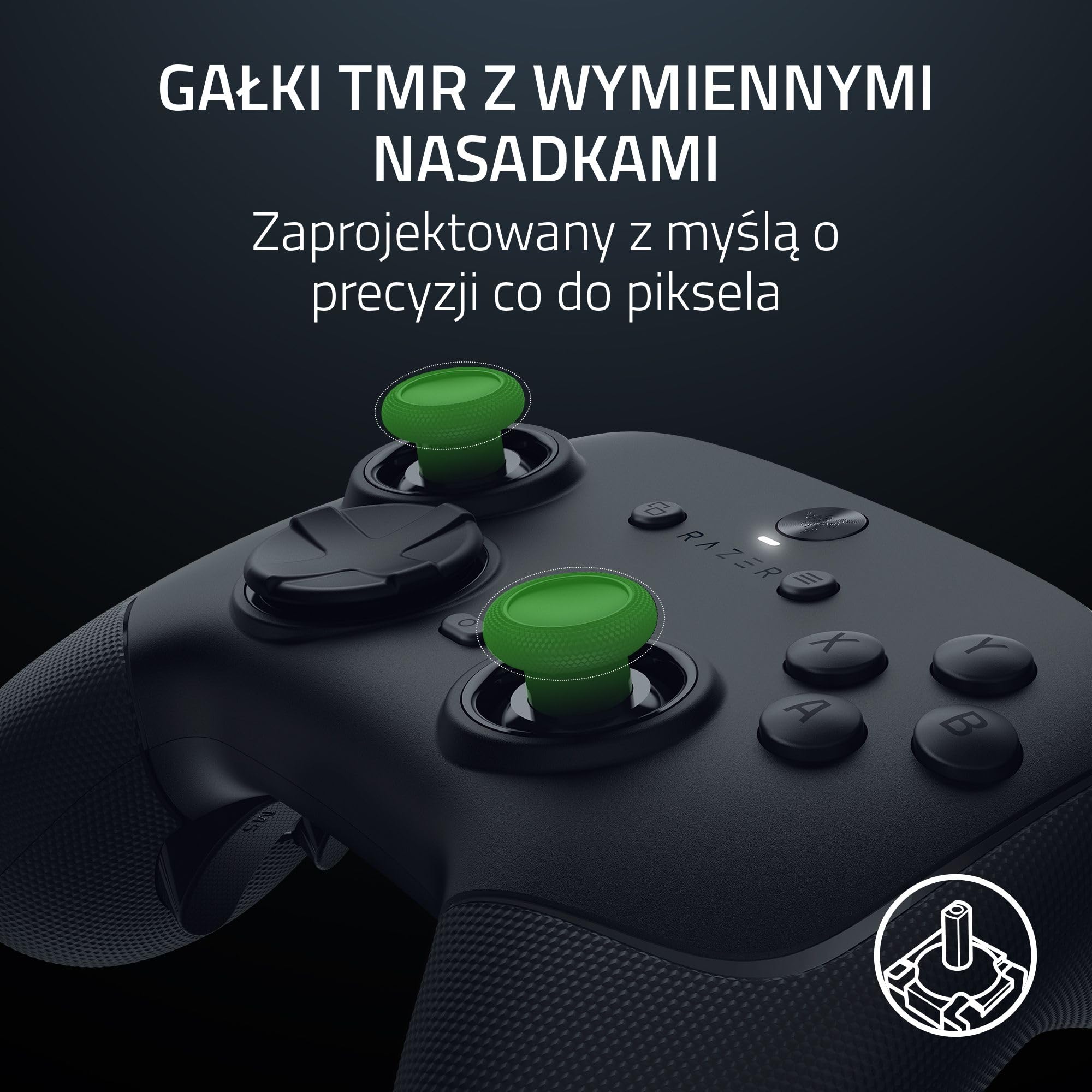 Razer Wolverine V3 Pro 8K PC – bezprzewodowy kontroler e-sportowy do komputerów PC - HyperPolling 8 kHz, drążki TMR z wymiennymi nakładkami - 4 przyciski myszy - Pro HyperTrigger, Czarny