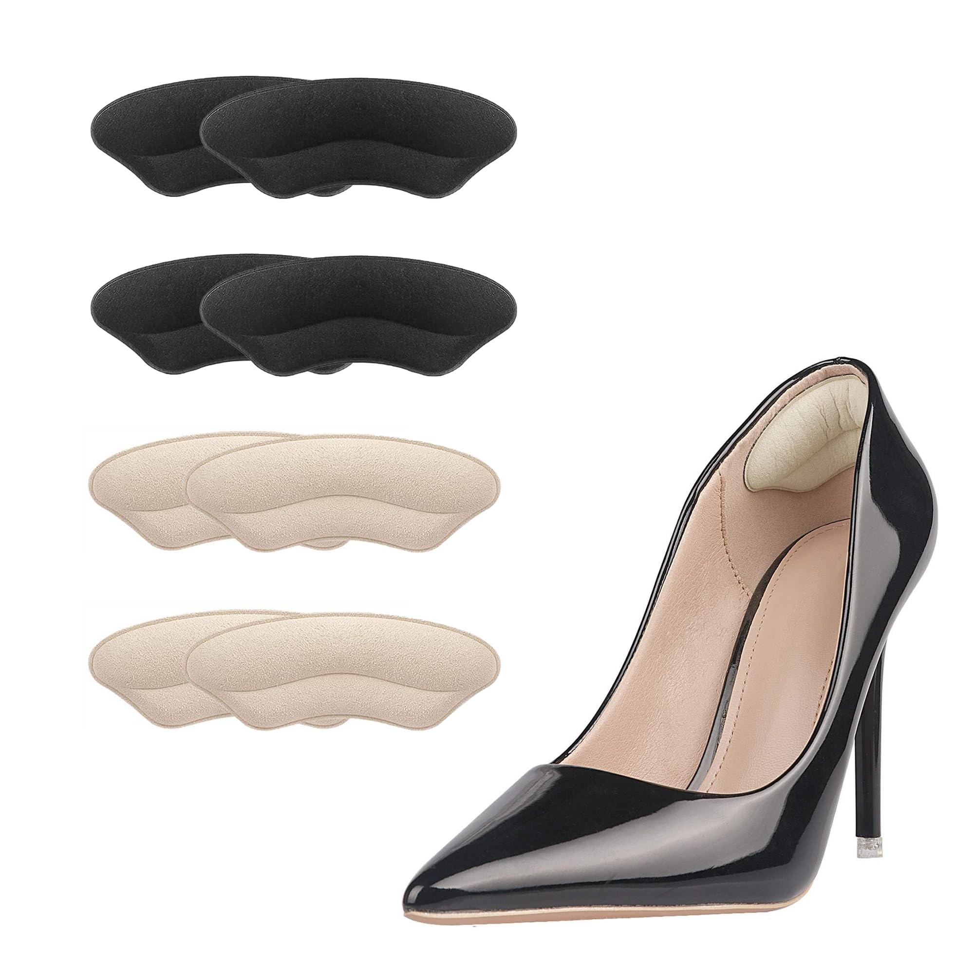 JEVRKAPZ 4 Pairs Heel Protectors Heel Filler Heel Inserts for Women Premium Heel Pads Inserts Grips Liner for Men Women Back of Heel Protectors