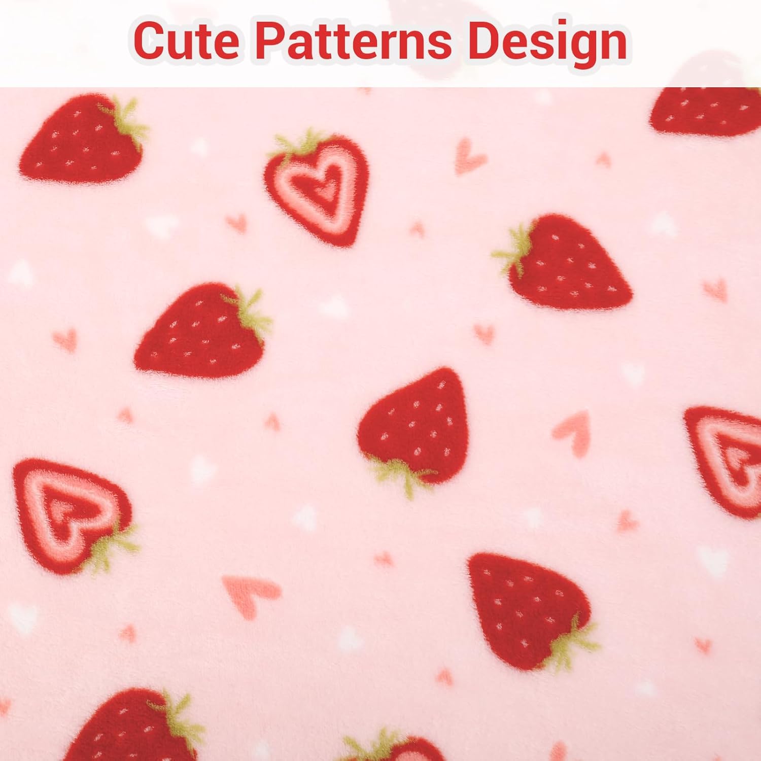 Viviland Kids Throw Blanket, Pink Strawberry Blankets for Toddler, Soft Warm Lightweight Plush Throw Blanket Fleece Blanket for Sofa Chair Couch Bed for Kids, 50" x 60" - Image 7