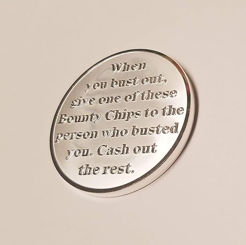 Miniatura 3 de 10 fichas de póquer de recompensas recubiertas plateadas para torneos de recompensas/protector de tarjeta