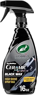 Turtle Wax Hybrid Solutions Ceramic Acrylic Black Spray Wax - Restores Black Paint, High Gloss Shine, Extreme Water Beading, 16oz Protection