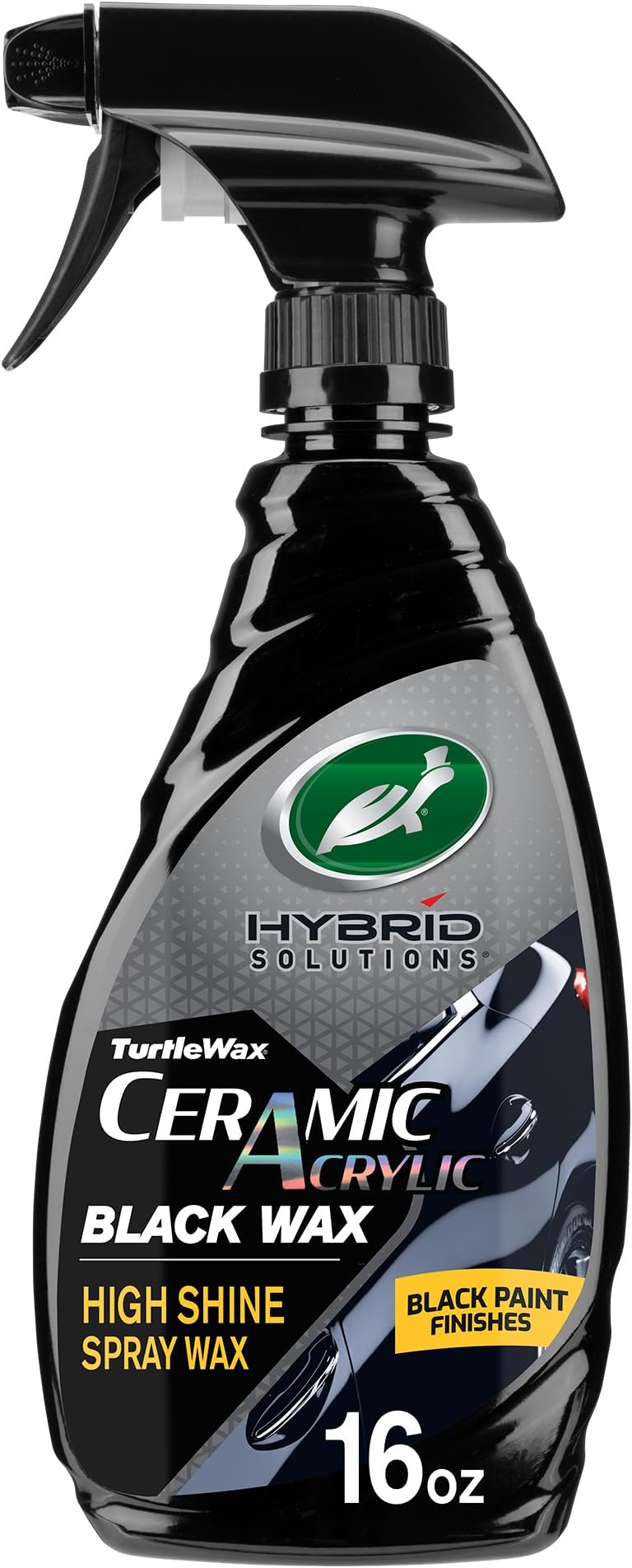Turtle Wax Hybrid Solutions Ceramic Acrylic Black Car Wax Spray, Restores Apperance of Black Car Paint, Ceramic Coating Protection, Extreme Water Beading, High Gloss Shine, 473ml
