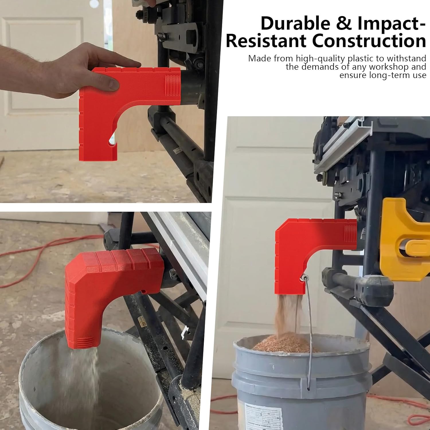 Table Saw Dust Collection Adapter compatible with DeWALT, 2.5 Inch Vacuum Hose Connector Fits DW745 DWE7485, Compatible With Most Saws(Red)