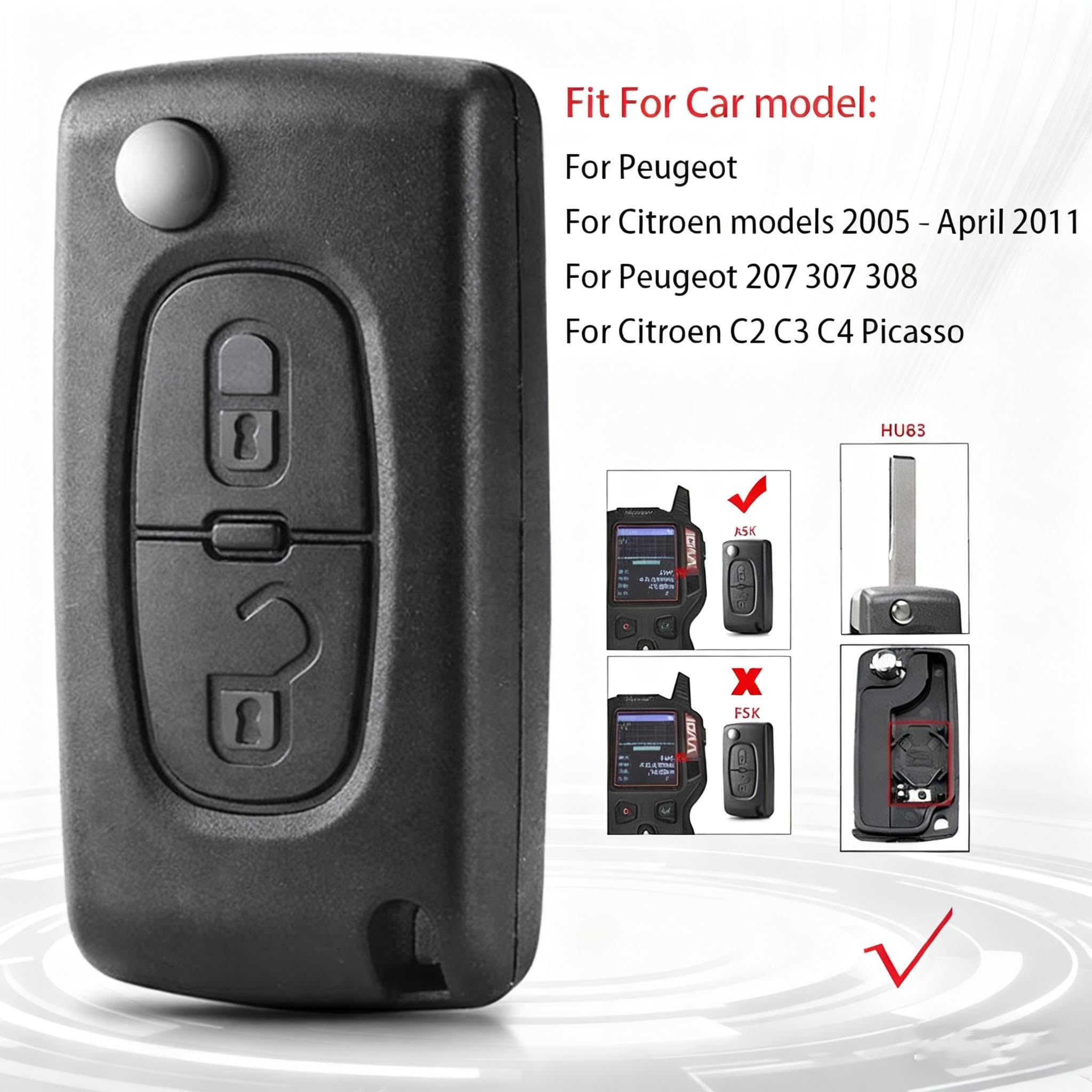 Clé Vierge CE0536 ASK Pour Peugeot 207 307 308 CC SW Citroën C4 Picasso - Foto 7