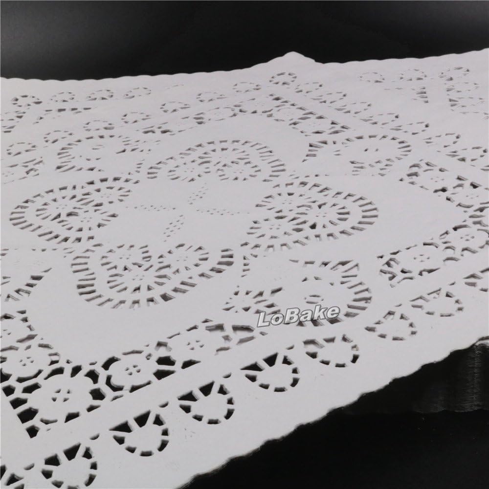 (250pcs/pack) 12 inches Thicken Square Chinese Hollow lace Design Paper Doily Bread placemats Cake Coaster Dessert Baking mats