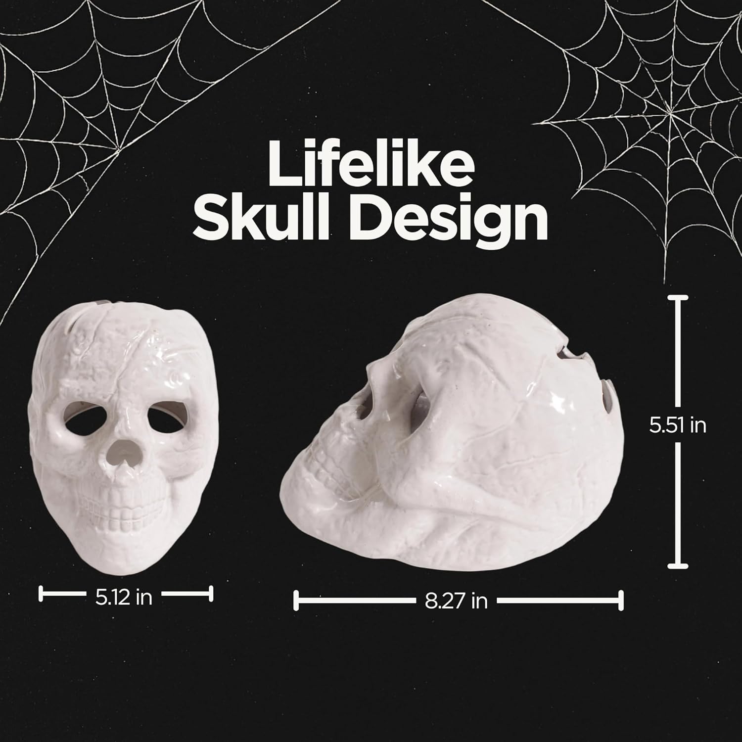 Fire Pit Skull Log, Halloween Fireplace Decor, Realistic Fireproof Halloween Skull Decoration for Fireplaces, Wood Stoves, Outdoor Fire Pits & Gas Fireplaces, Heat-Resistant Fire Log for Spooky Decor