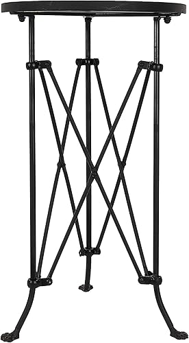 Creative Co-op EC0113 Mesa redonda de metal, 25 pulgadas, color negro