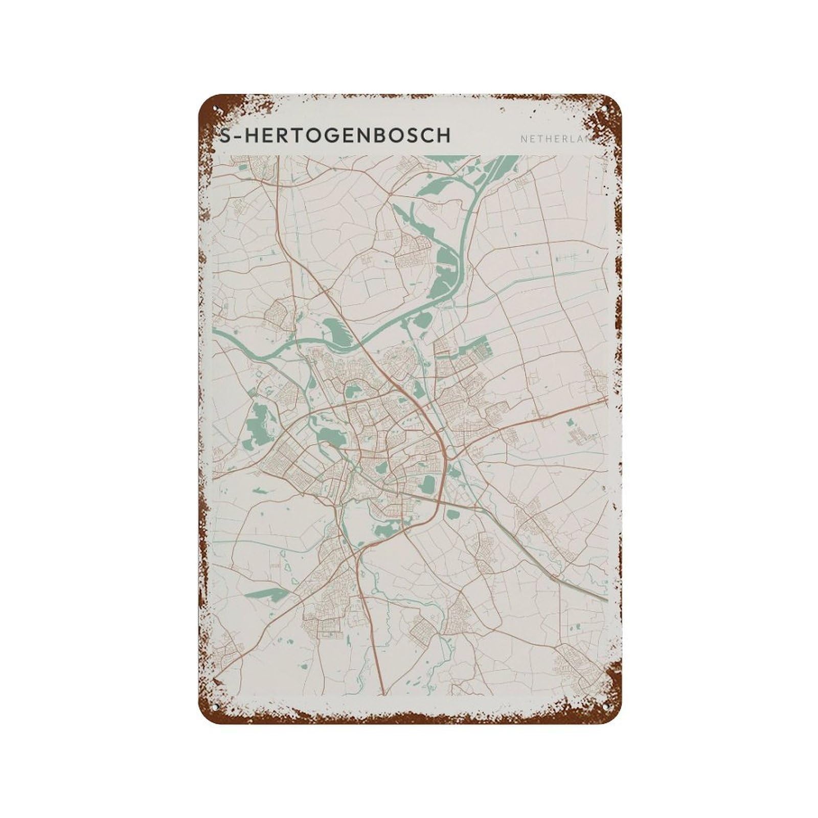 xiaoxiaoshen SHertogenbosch Map S (2) Wall Decor Art Metal Tin Poster Modern Home Decor Art Home Bar Shop Decorations Vintage Sign 30x20cm