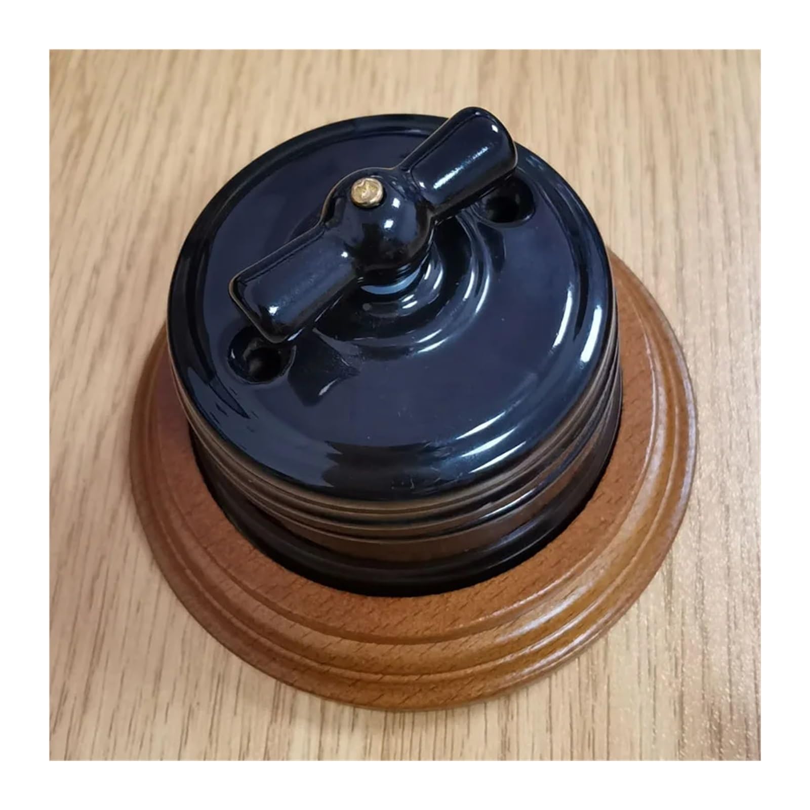 Interruptor de pared giratorio, interruptor de perilla, ideal for decoración del hogar, 110-220 V(Socket brown)