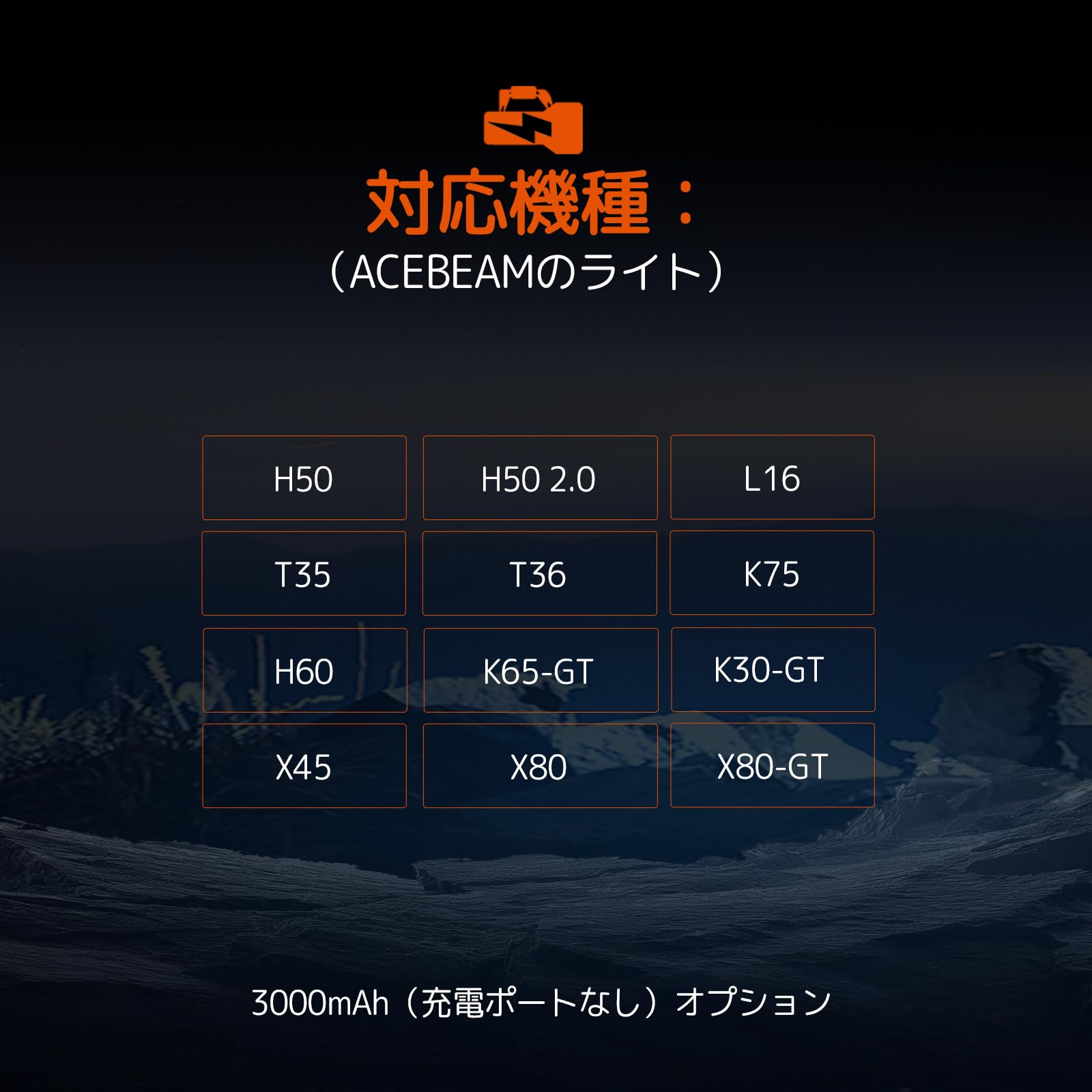 Amazon | ACEBEAM 充電式電池 バッテリー 3000mAh 充電ポートなし - 1