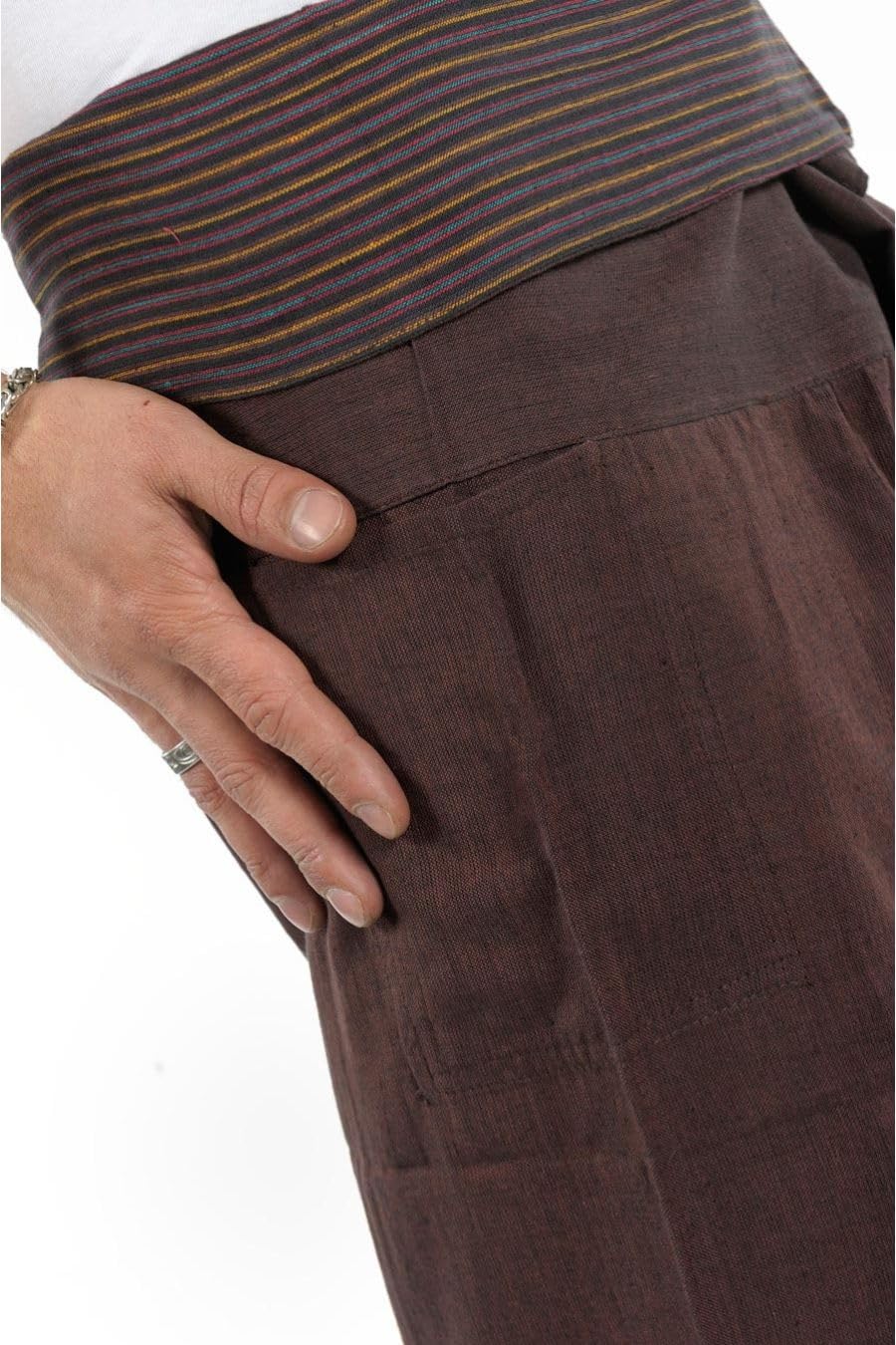 FANTAZIA Pantacourt Fisherman Thai - Taille S au XXXL Marron Rayures Marron
