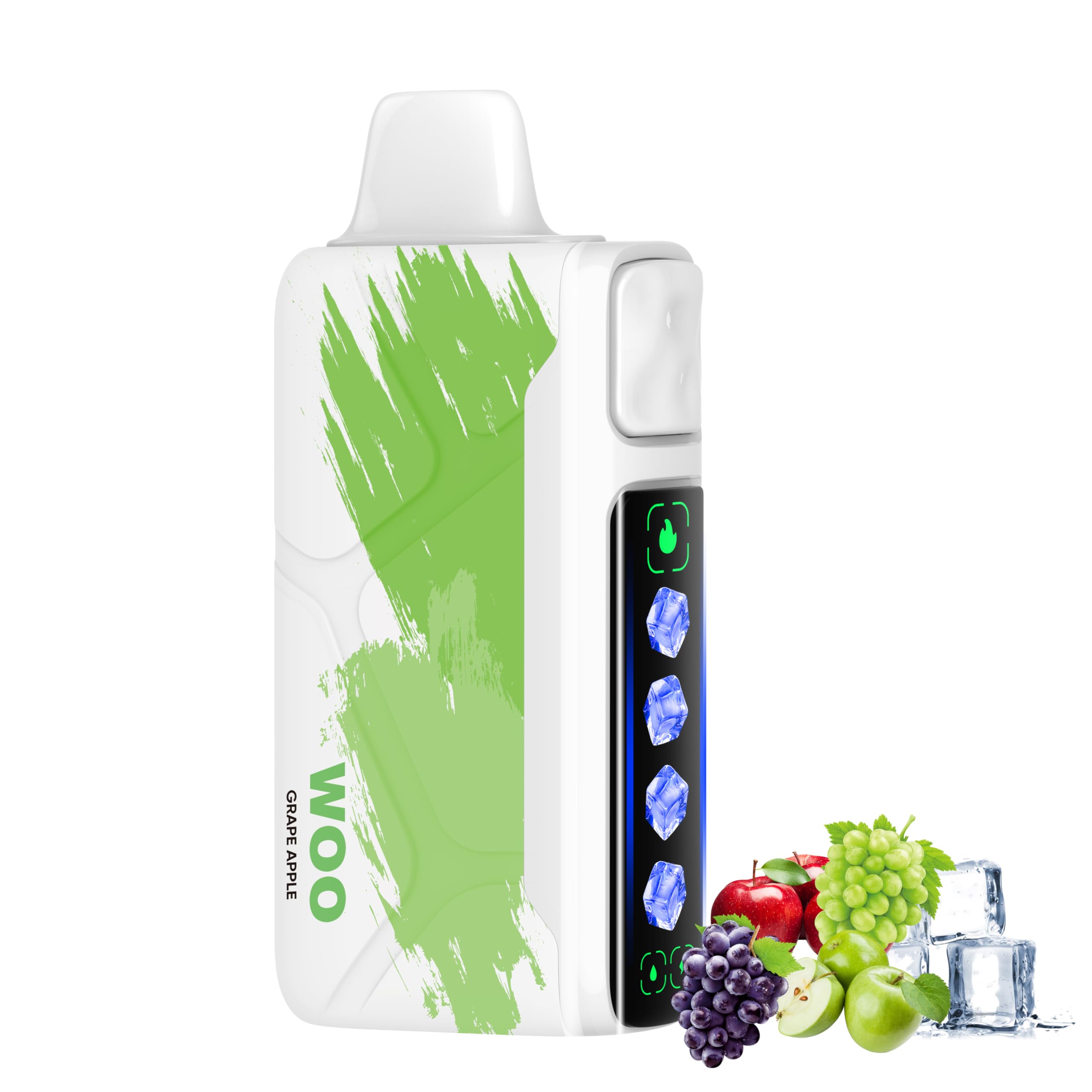 電子タバコ 使い捨て 清涼感調節可能 ベイプ パワー調節可能 30000回吸引可能 シーシャ vape LEDスクリーン付き Type-C充電可能 大容量 爆煙 禁煙グッズ 水蒸気タバコ タールニ0コチン0 電子たばこ WOO グレープ・マスカット・青リンゴ・リンゴ