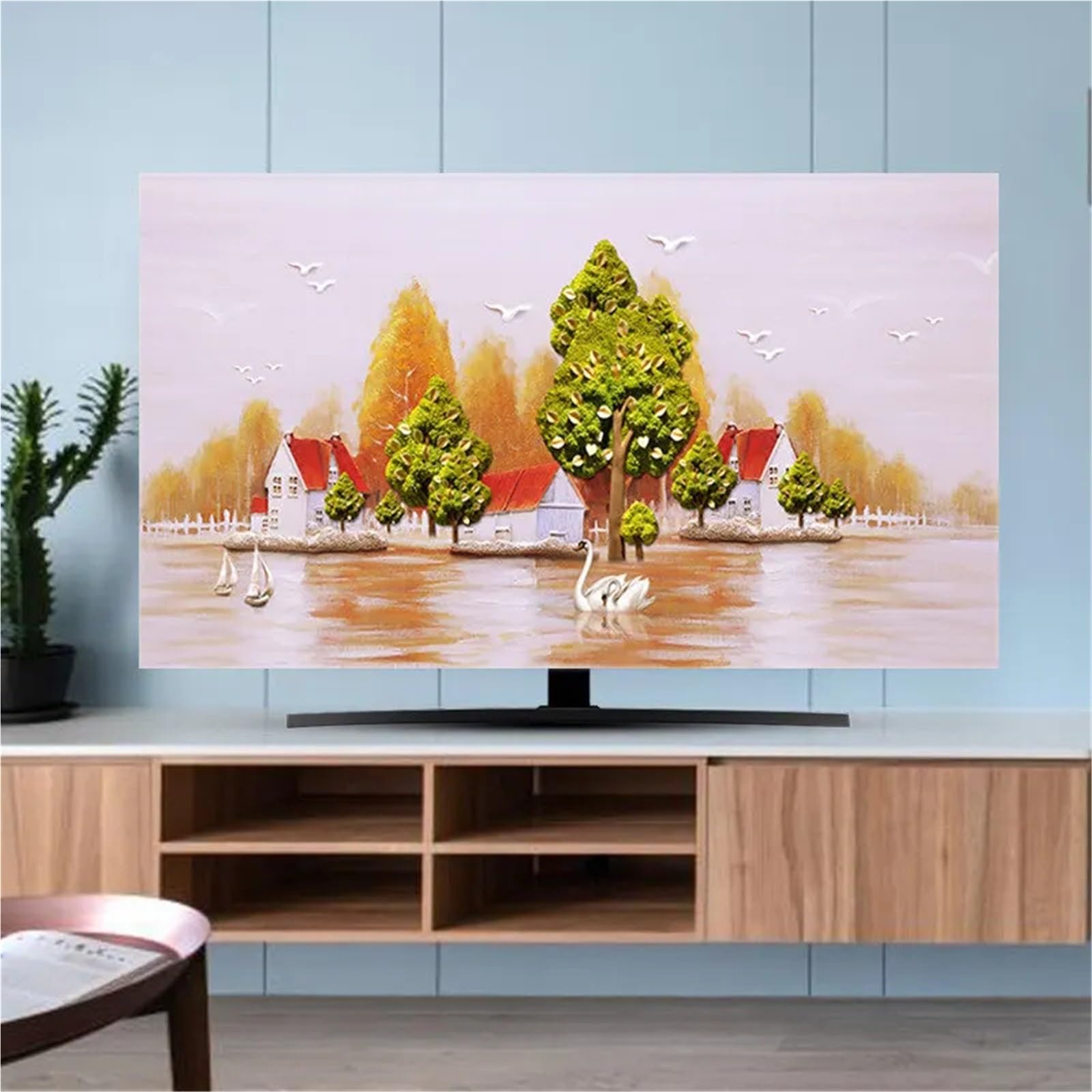 Outdoor TV Covers Copertura TV Antipolvere Copertura TV Panno Antipolvere 32-70 Pollici TV Curva da Tavolo da Appendere per Uso Domestico di Alta qualità Universale(09,49-52inch 118x70cm)