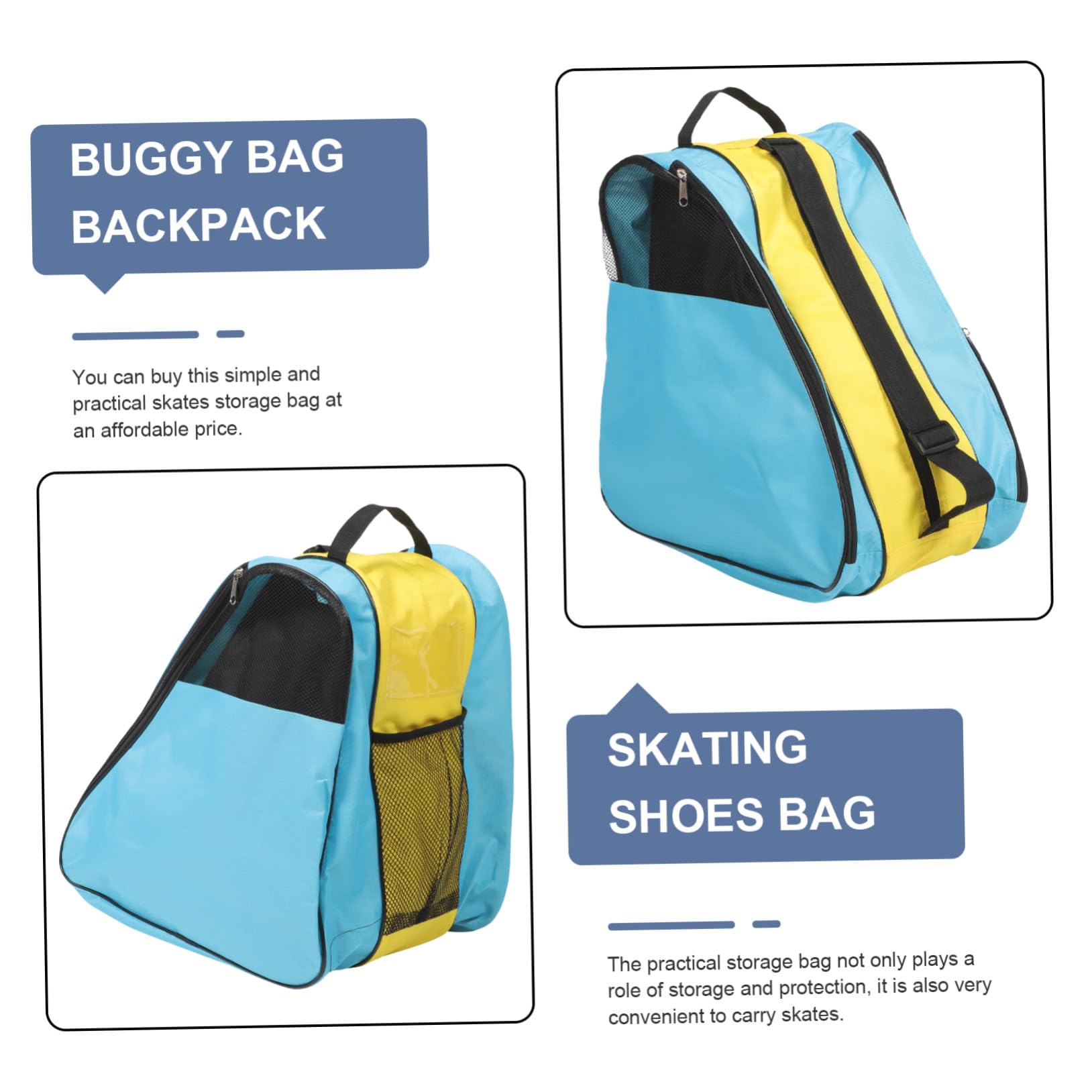 Mochila para Cómoda Patines de Nylon y Hielo para Cremallera de Transportar Conveniente en Actividades Deportivas