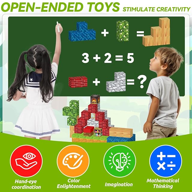 Foto 3 de 7 de NXPZ Bloques Magnéticos, Juego de Construcción Magnético 100 Piezas para Niños
