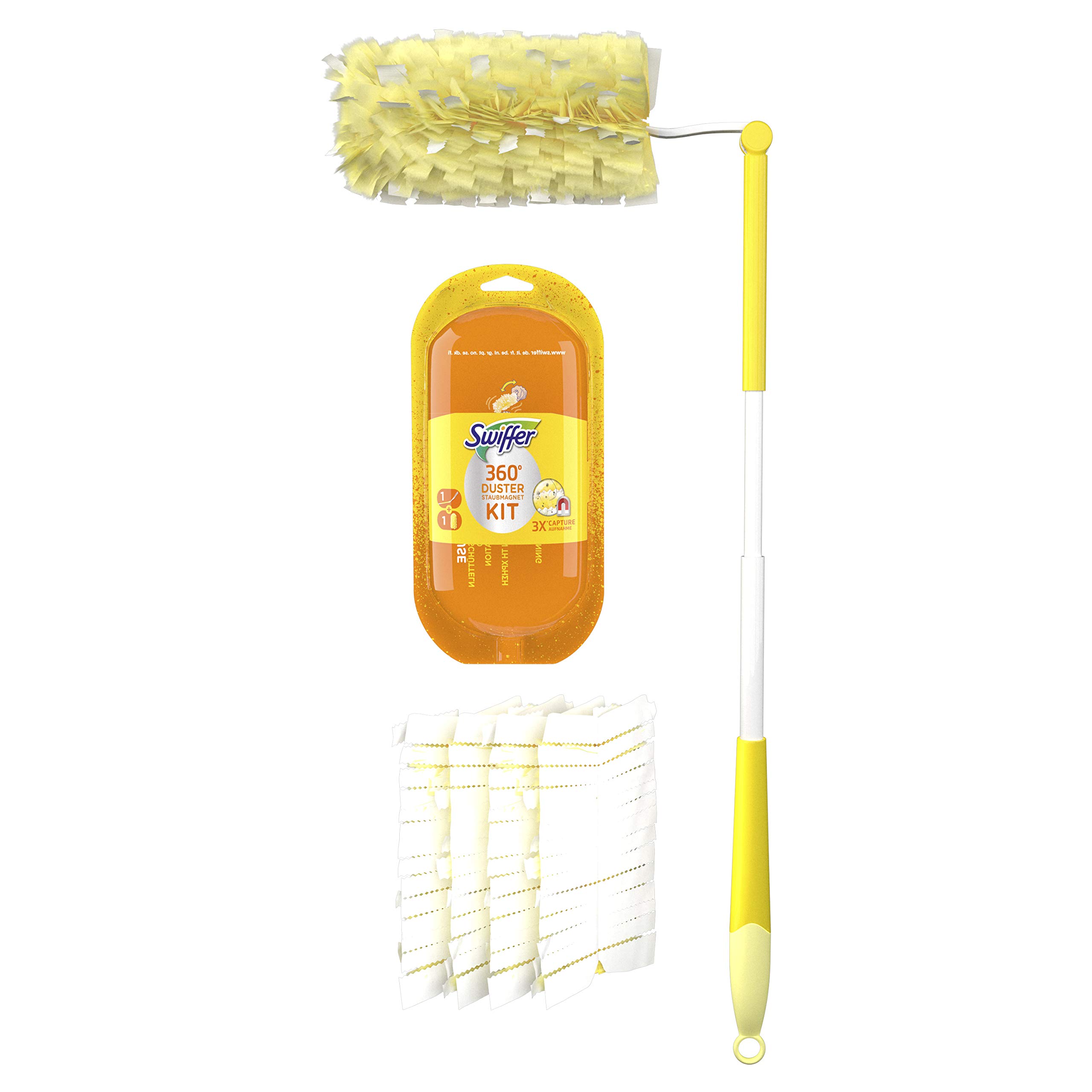 Plumeau Swiffer Duster XXL - 1 Manche + 2 Recharges - Atteint 90cm - Attrape Poussière Et Poils