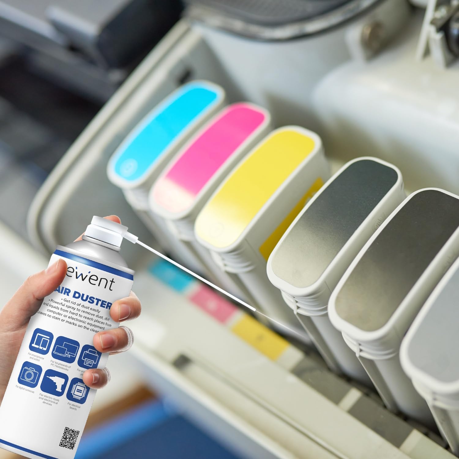 Ewent Spray aria compressa 400 ml con cannuccia lunga per pulizia tastiere computer