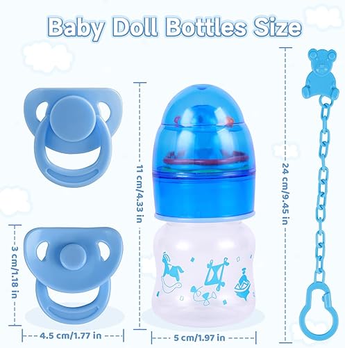Miniatura 2 de BABESIDE Biberones para muñecas con leche y jugo que desaparecen botellas mágicas, chupetes magnéticos y clips para chupete cadena para muñecas de