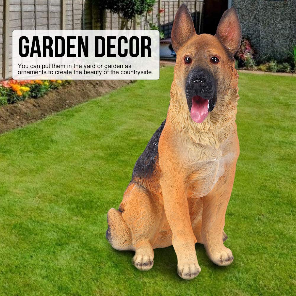 Décoration De Jardin en Résine Wolfdog Statue De Chien, Berger Allemand Intérieur Et Extérieur, Paysage, Patio, Cour, Décoration Animale