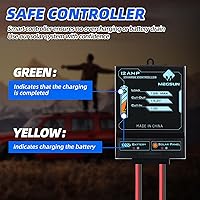 Vista 5 de MEGSUN - Kit de panel solar de 20 W 12 V impermeable cargador de batería solar + controlador de carga inteligente mejorado de 12 A + soporte