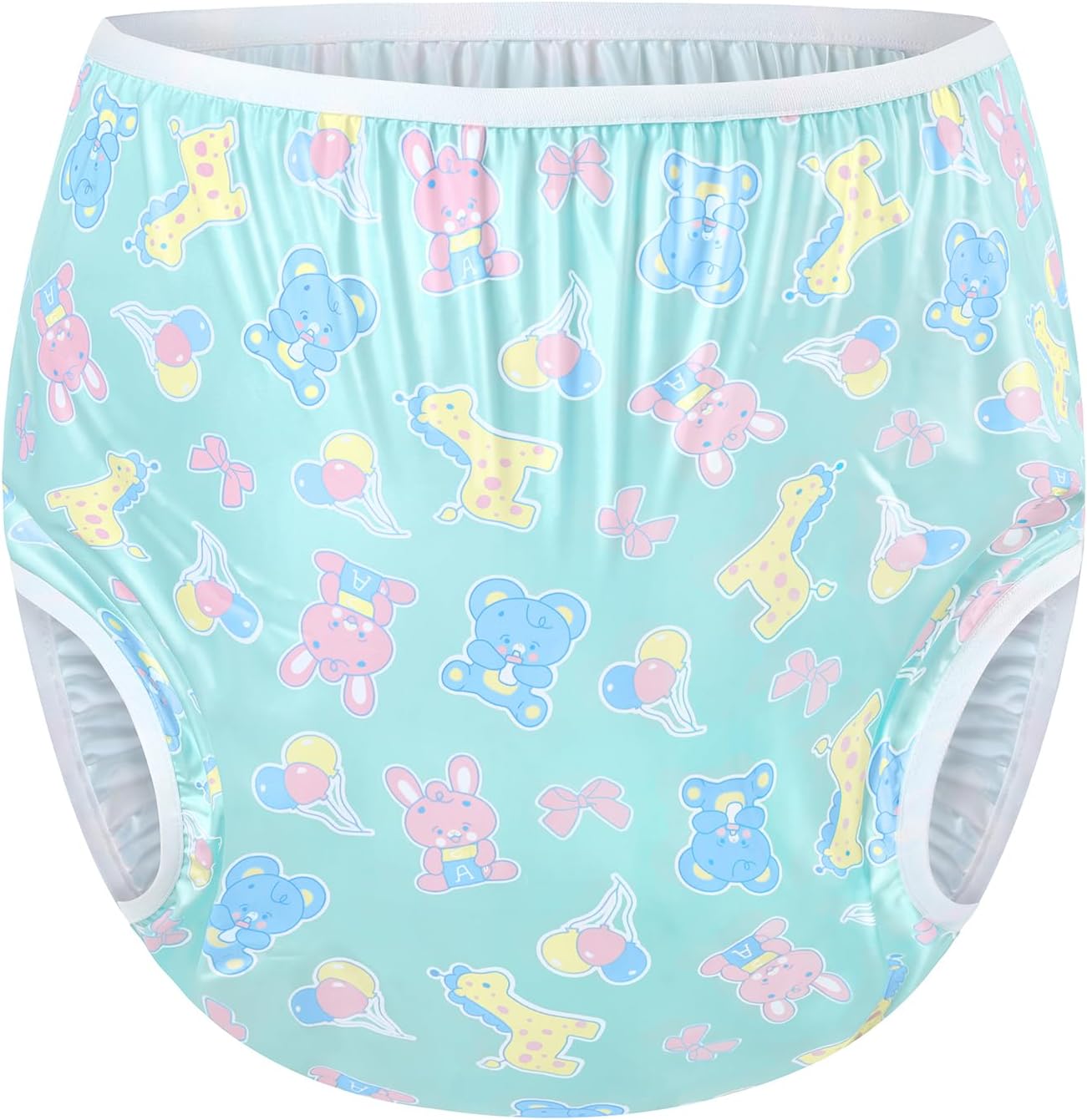 Littleforbig Washable Reusable Waterproof Adult Plastic Pants Pull Up Diaper Cover - Full Print Baby Parade M