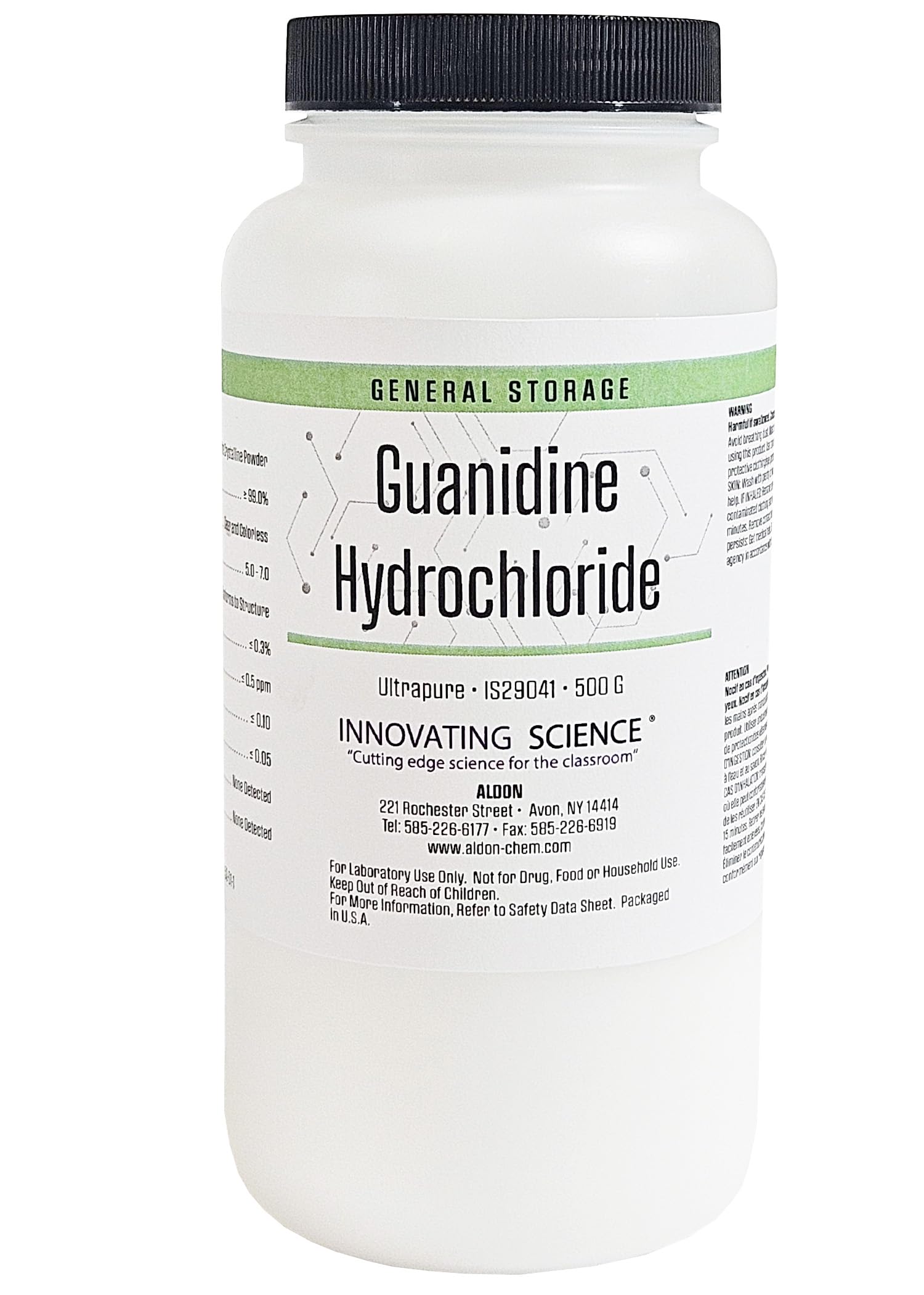 Innovating Science Ultrapure Guanidine Hydrochloride, 500g | High-Purity Crystalline Powder for Laboratory & Biochemical Applications | Greater Than or Equal to 99.0% Purity | RNase & DNase Free