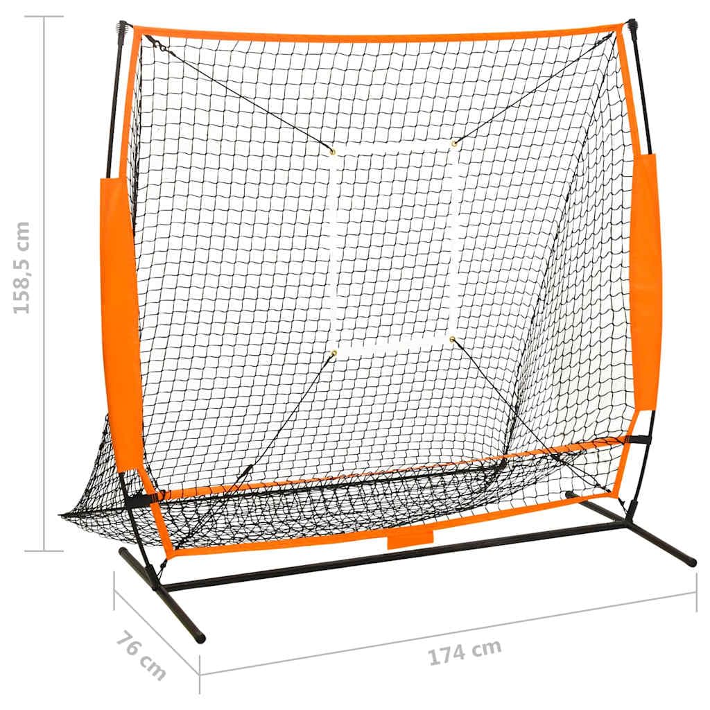 Baseball Schlagnetz mit Schlagzone 174x76x158,5 cm, Trainingsnetz für Pitching und Hitting, Robustes Sportnetz für Hinterhof und Sportplatz