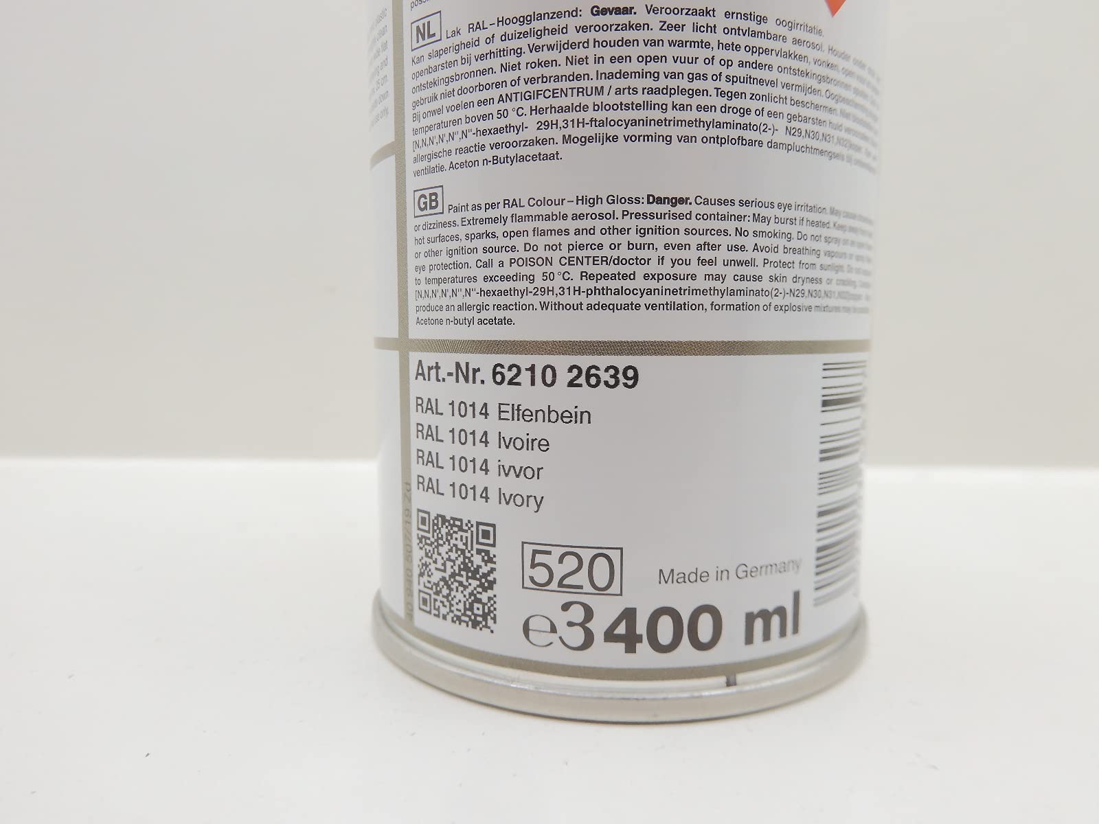 MG PRIME Lackstift RAL 1014 Elfenbein/Ivory Glänzend – 50 Ml, Schnelltrocknend