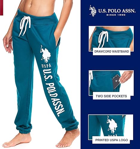 Miniatura 2 de U.S. Polo Assn. Pantalones deportivos para mujer Pantalones deportivos para mujer con estampado de logotipo, rizo francés de polialgodón