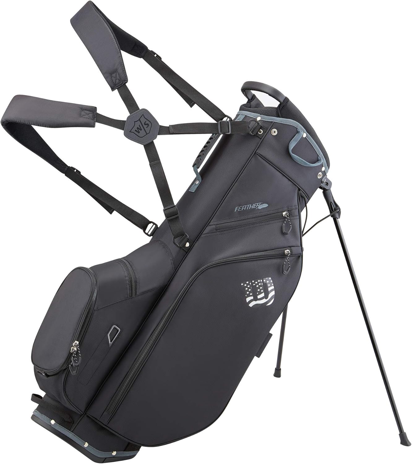 WILSON Staff Feather Carry Golf Bag - Black/White : Sports & Outdoors